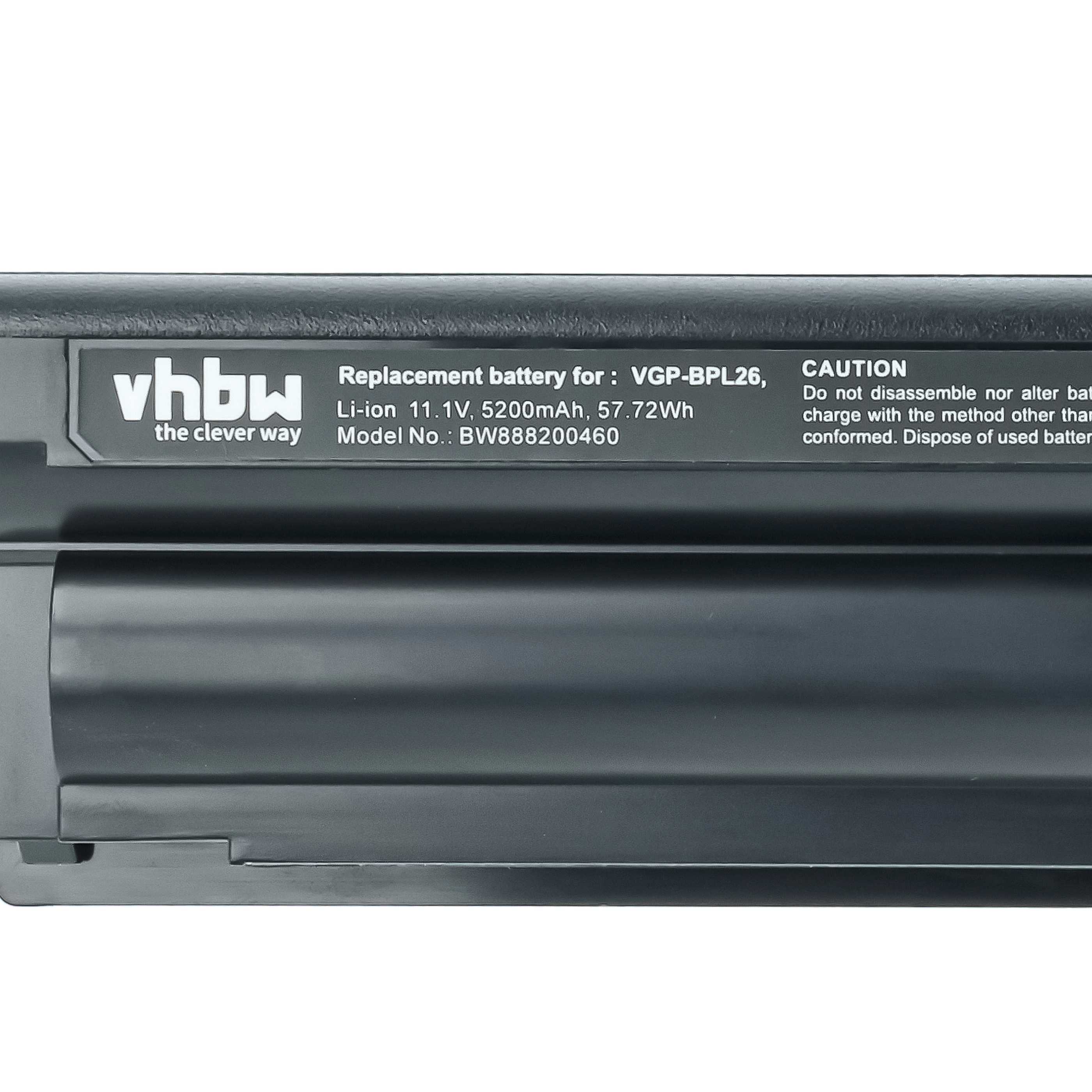 Akumulator do laptopa zamiennik Sony VGP-BPS26, VGP-BPS26A, VGP-BPL26 - 5200 mAh 11,1 V LiPo, czarny