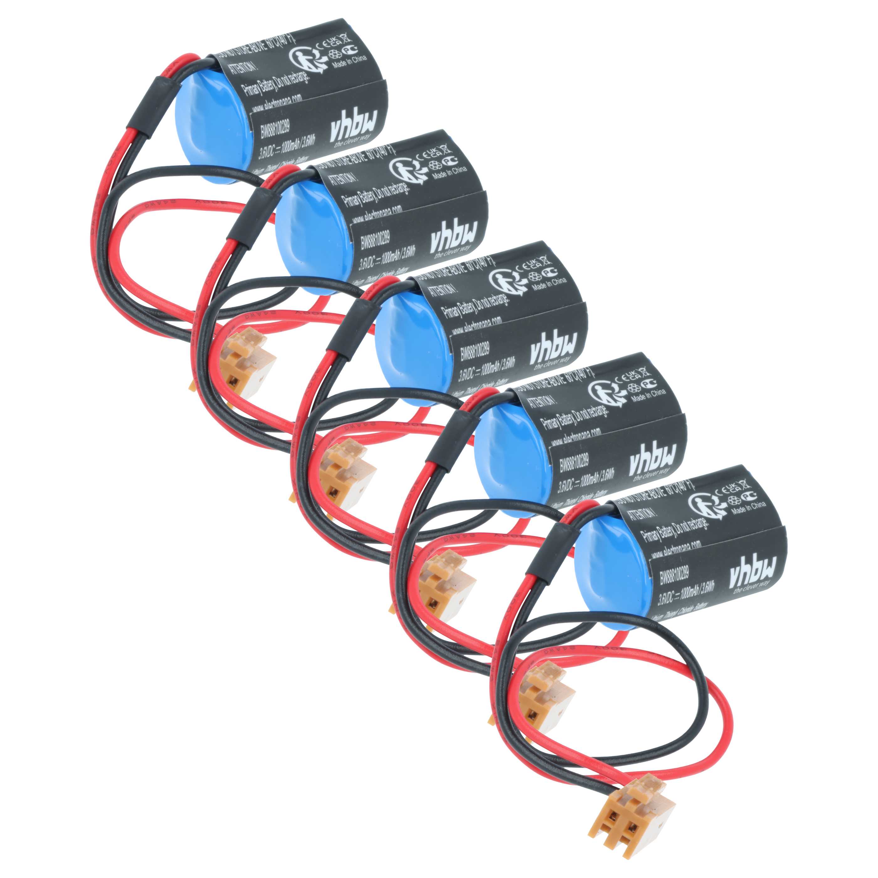 5x Bateria do PLC programowalnego sterownika zamiennik FBT030A, FBT020A, ER3V/3.6V - 1000 mAh 3,6 V Li-MnO2