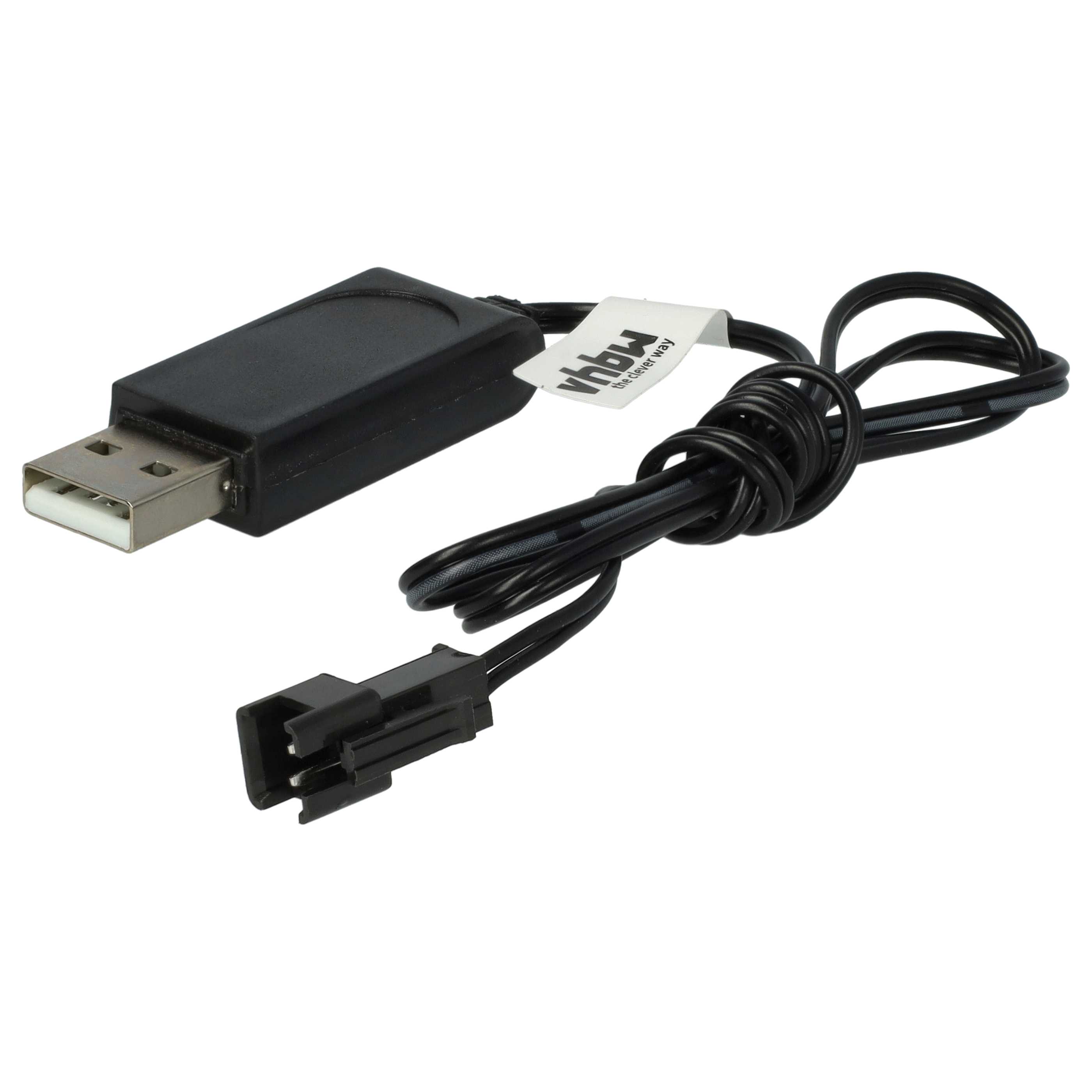 USB-Ladekabel passend für RC-Akkus mit SM-2P-Anschluss, RC-Modellbau Akkupacks - 60cm 6V