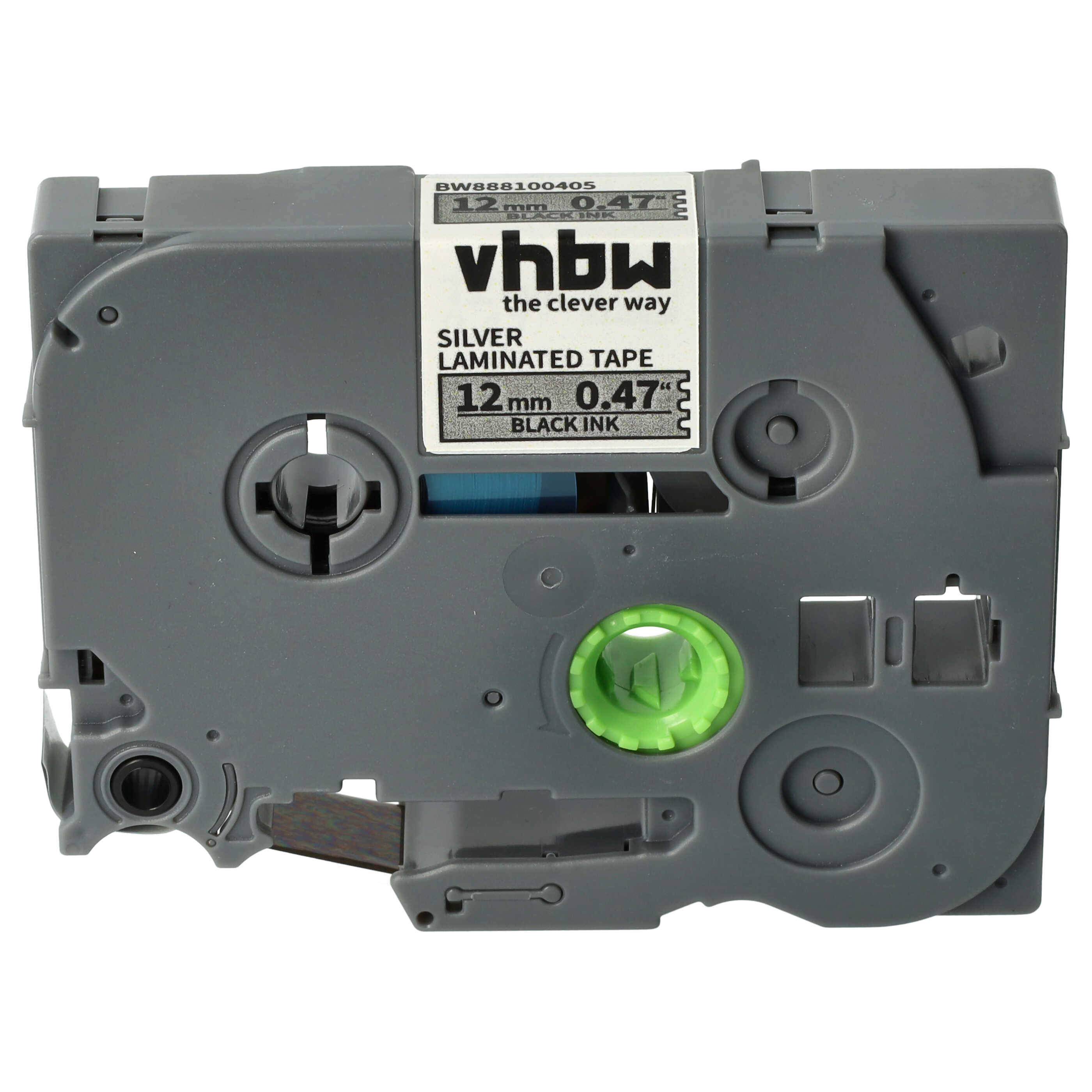Label Tape as Replacement for Brother TZE-931 - 12 mm Black to Silver