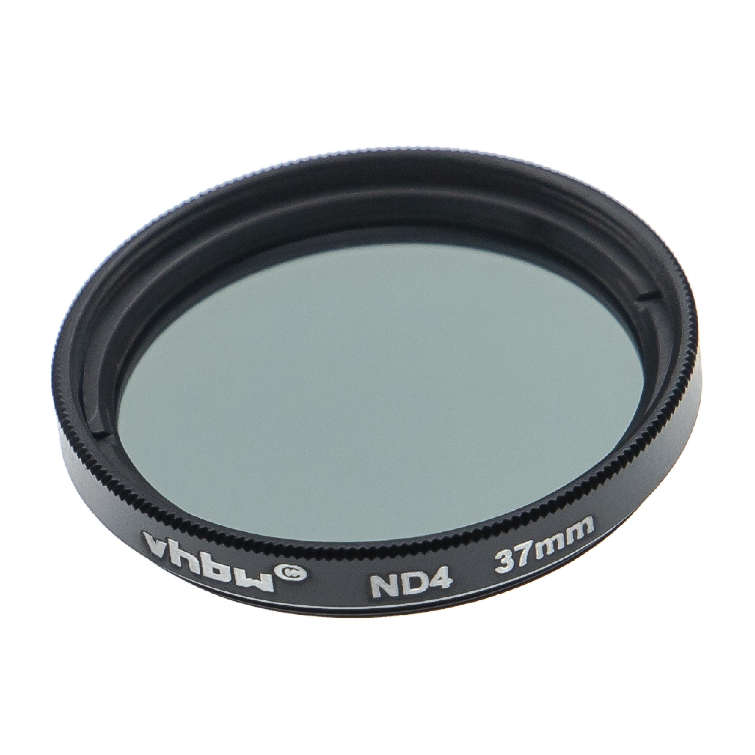 Universal ND Filter ND 4 suitable for Camera Lenses with 37 mm Filter Thread - Grey Filter