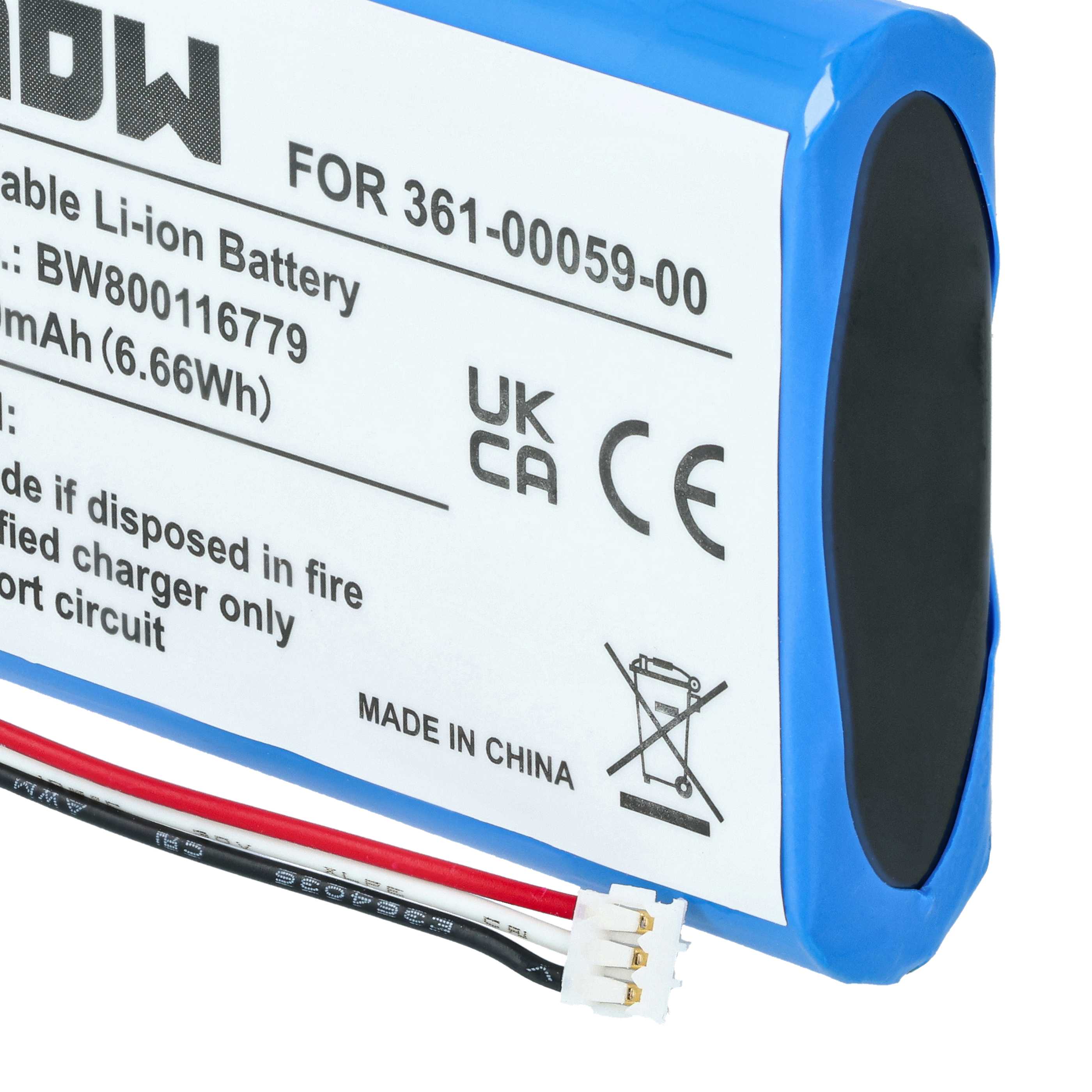Akumulator do nawigacji GPS zamiennik Garmin 361-00059-00, 020-00218-05, 010-01043-01 - 1800 mAh 3,7 V LiPo