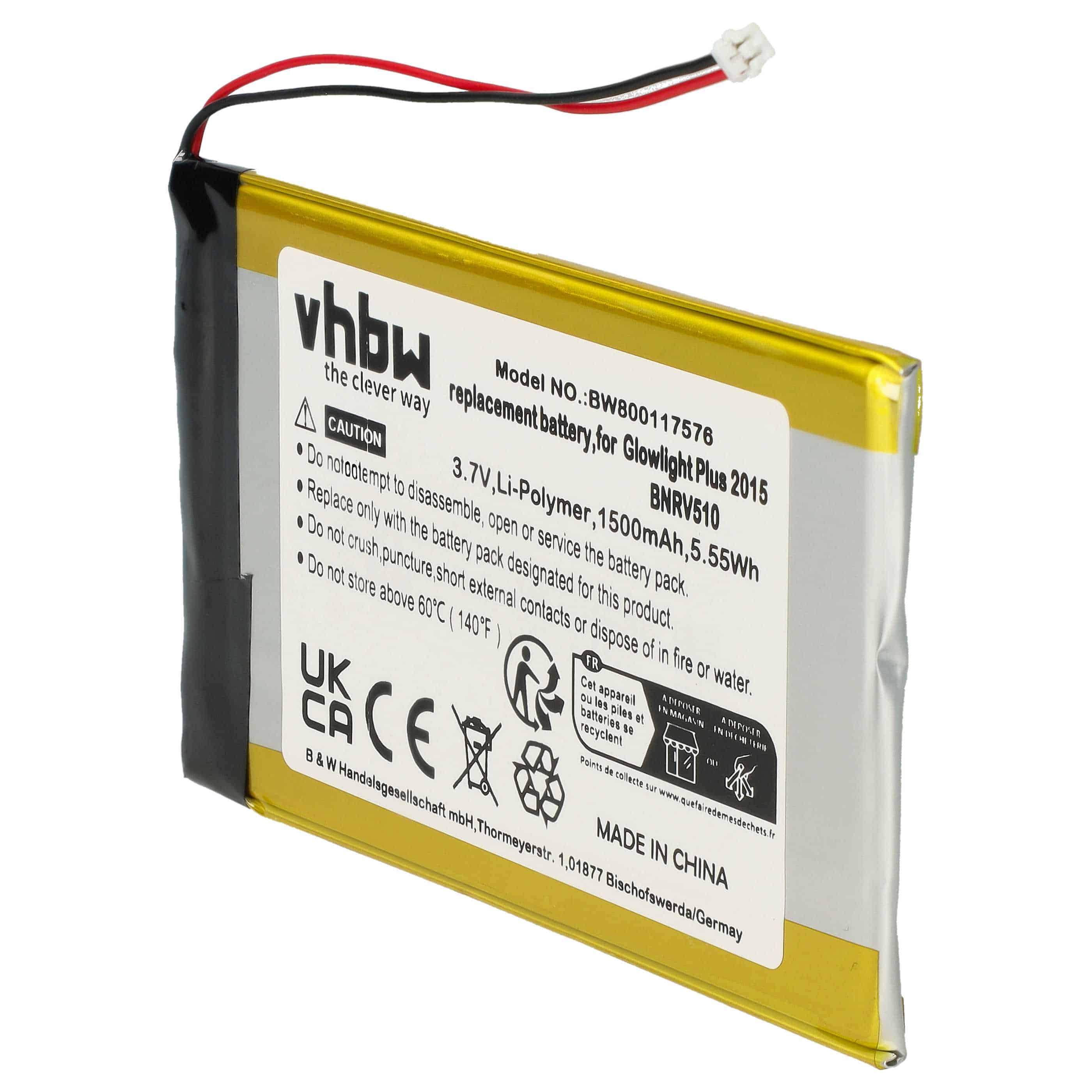 E-Book Replacement Battery for Tolino Shine 1, 3, 2 HD / Tolino Vision 2, 4 HD - 1500 mAh 3.7 V Li-polymer