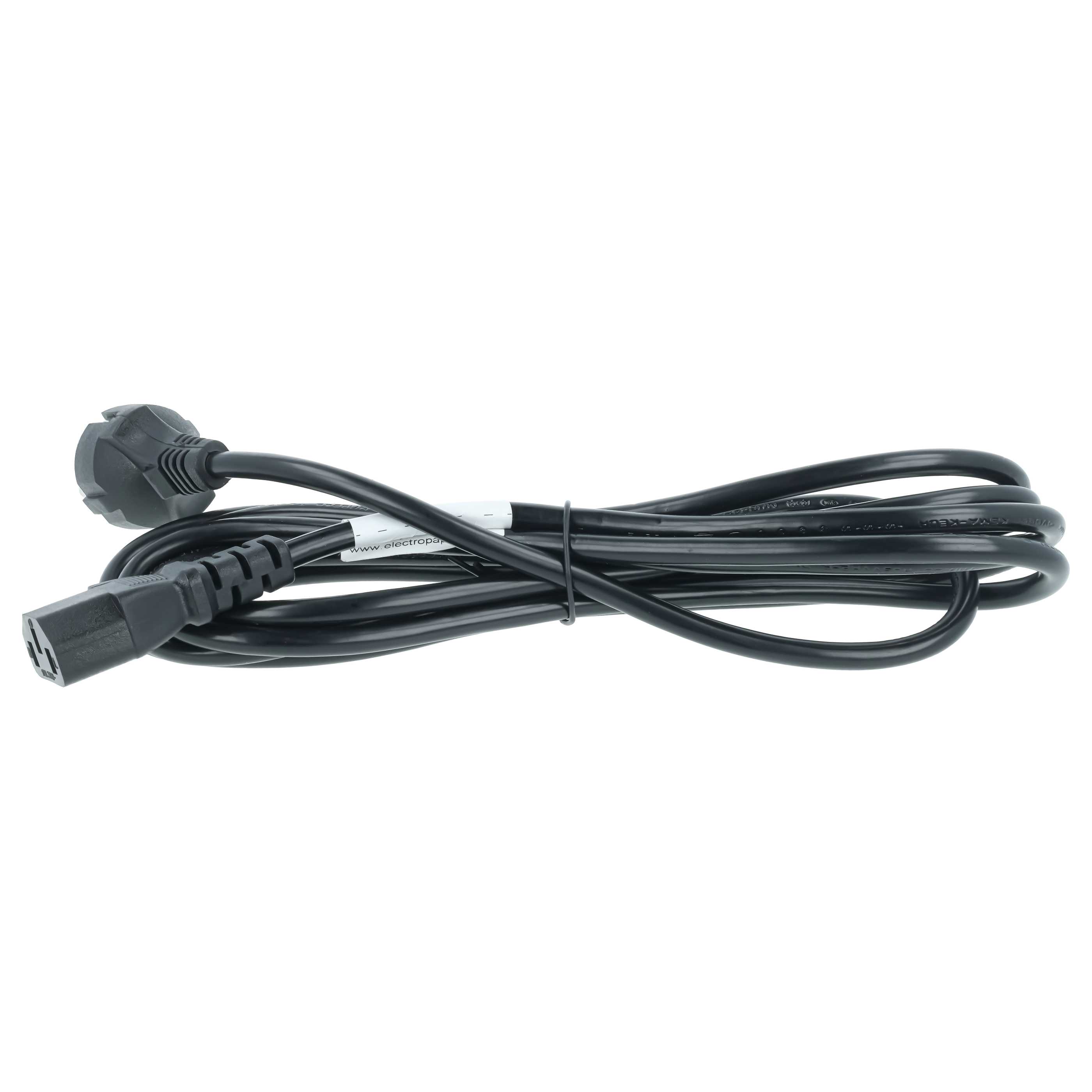 5x C13 Power Cable Euro Plug suitable for Devices e.g. PC Monitor Computer - 3 m