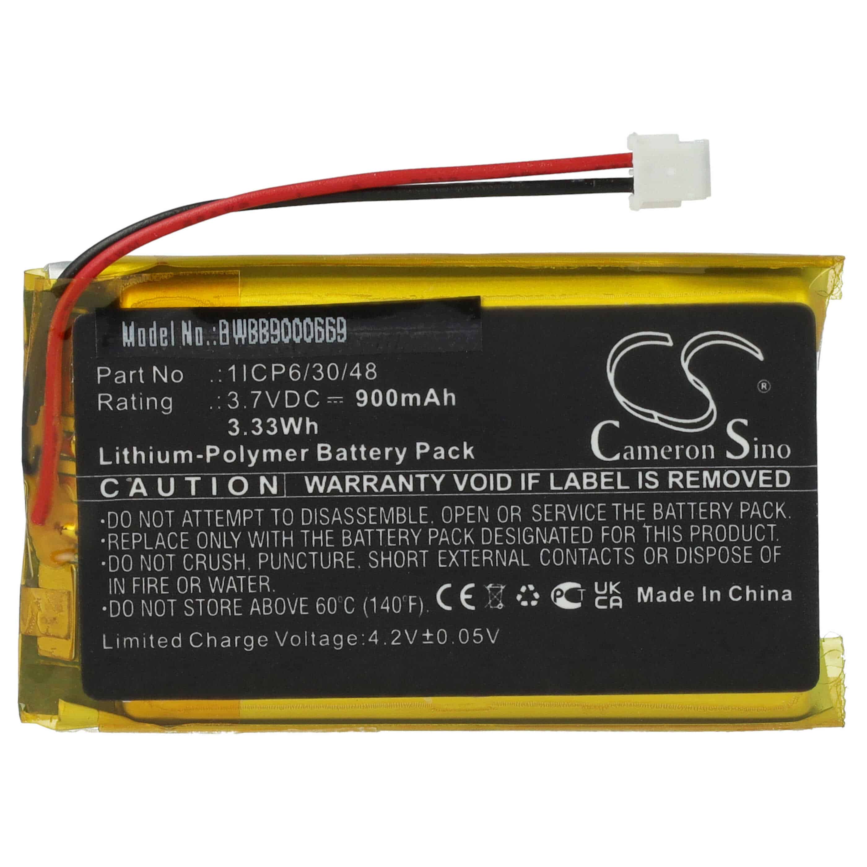 Batterie remplace Babymoov 1ICP6/30/48 pour moniteur bébé - 900mAh 3,7V Li-polymère
