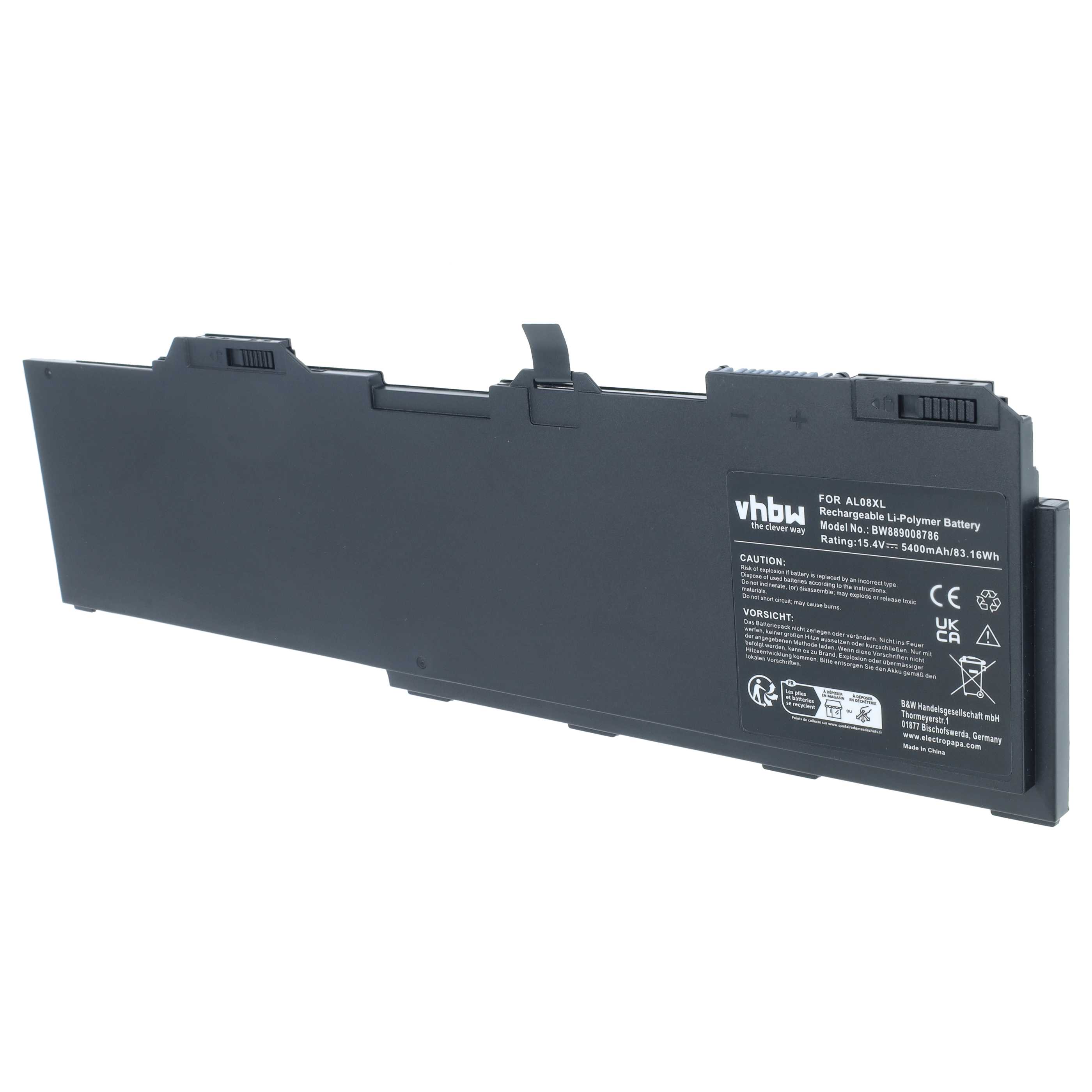 Notebook-Akku als Ersatz für HP AL08XL, HSTNN-OB1S, AL08094XL, L86155-AC1 für HP - 5400mAh 15,4V Li-Polymer