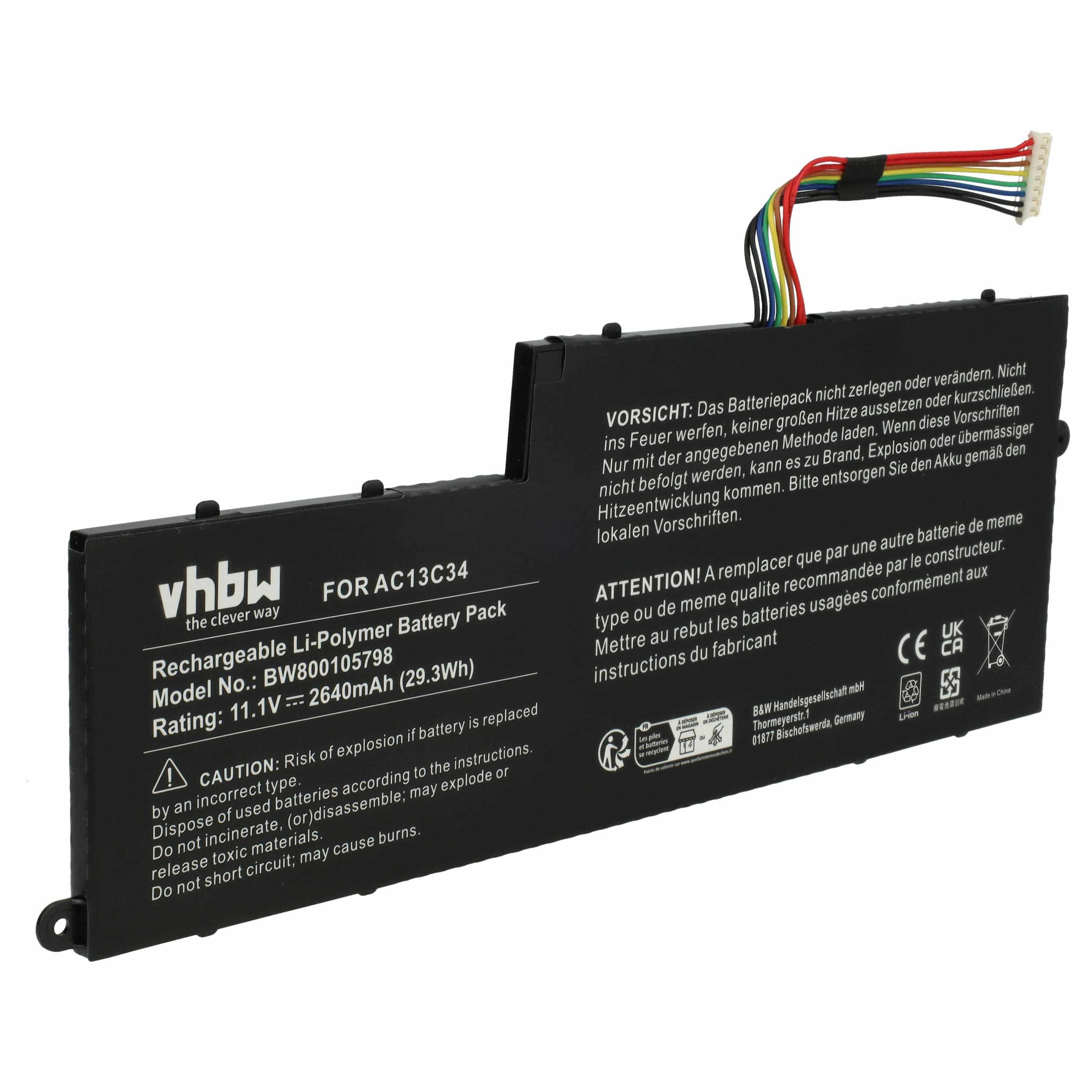 Akumulator do laptopa zamiennik Acer 31CP5/60/80, 3ICP5/60/80 - 2640 mAh 11,4 V LiPo, czarny