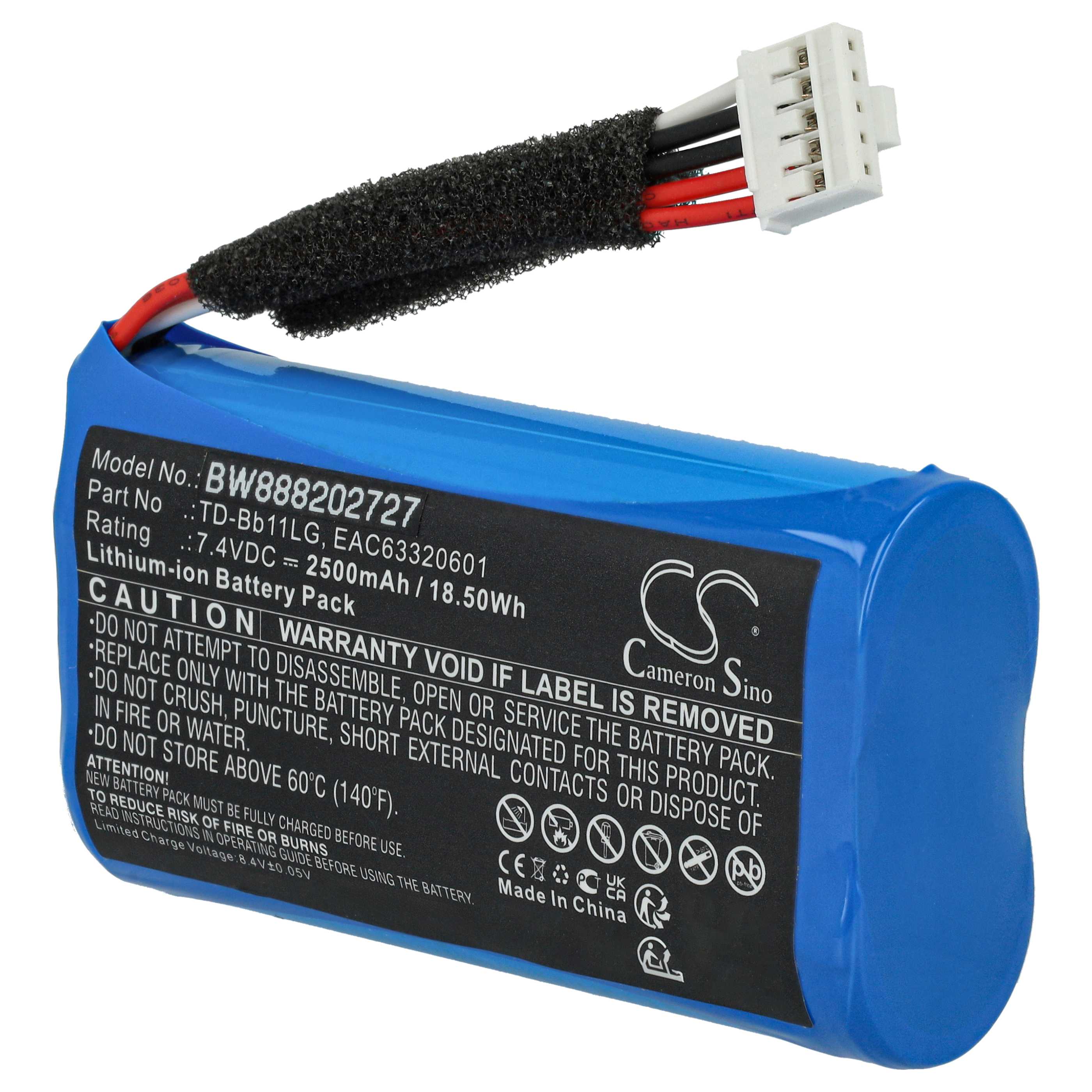 Akumulator do głośnika LG zamiennik LG TD-Bb11, EAC63918901, EAC63320601 - Li-Ion 2500mAh