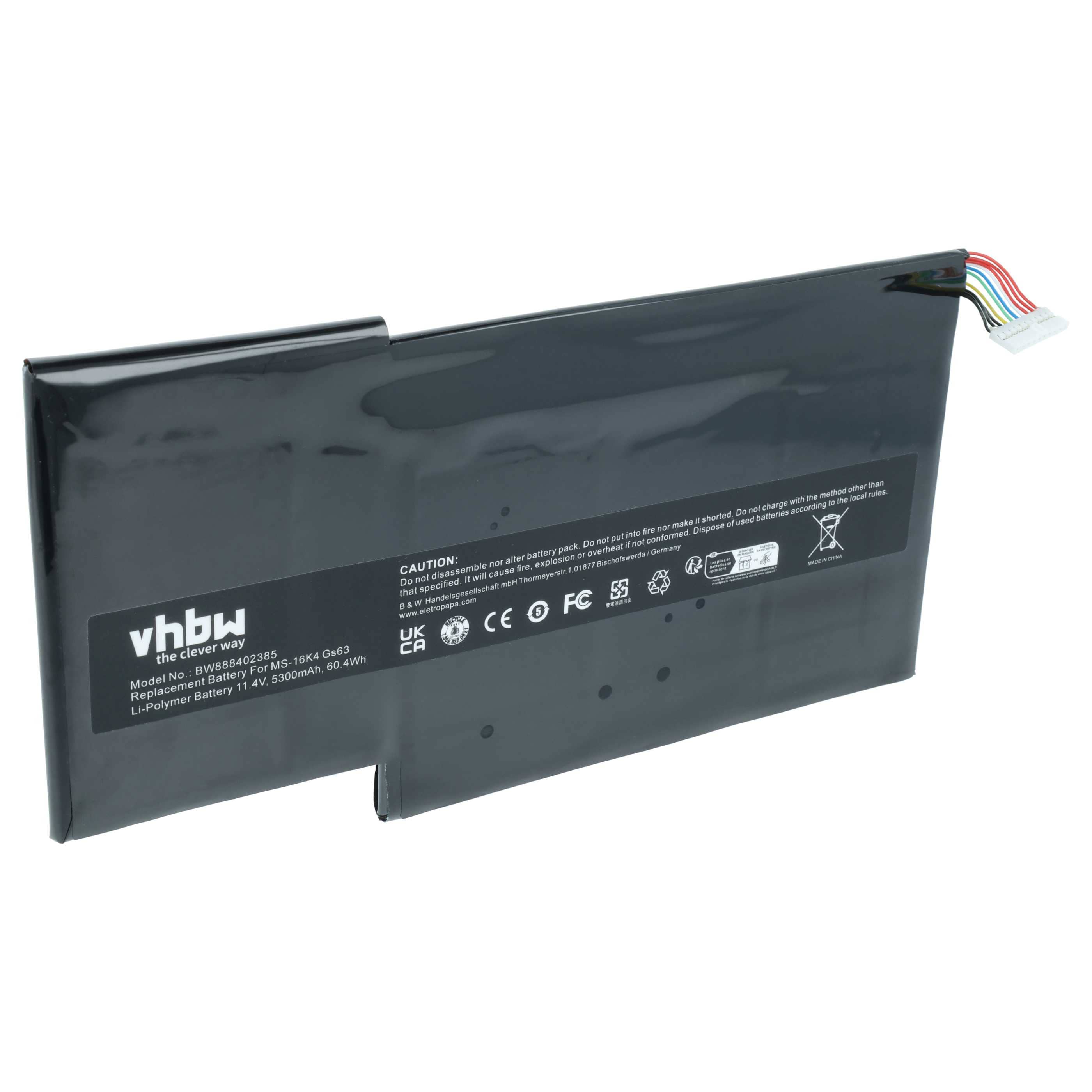 Akumulator do laptopa zamiennik MSI MS-17B1, MS-16K4, BTY-U6J, BTY-M6J, MS-17B4 - 5300 mAh 11,4 V LiPo
