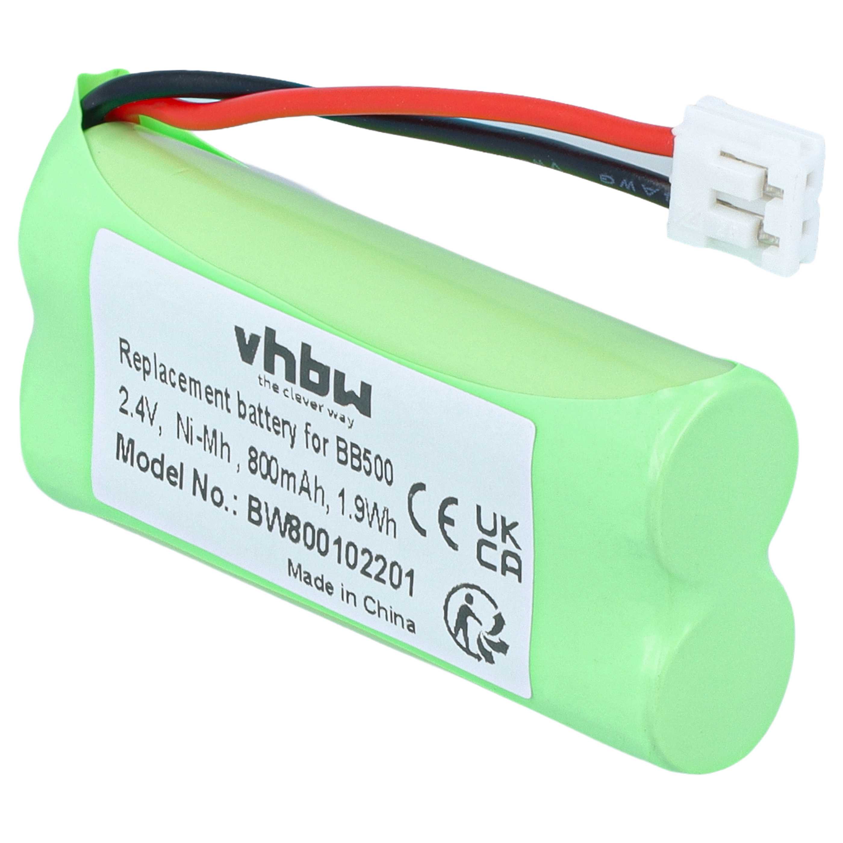 Battery replaces 60AAAH2BMJ, BC102906, 87C, BT-34H, T377 for Binatone landline phone - 800 mAh 2.4 V NiMH