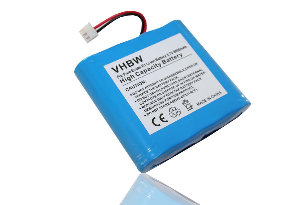DAB Radio Battery Replacement for Pure E1 - 8800mAh 3.7V Li-Ion