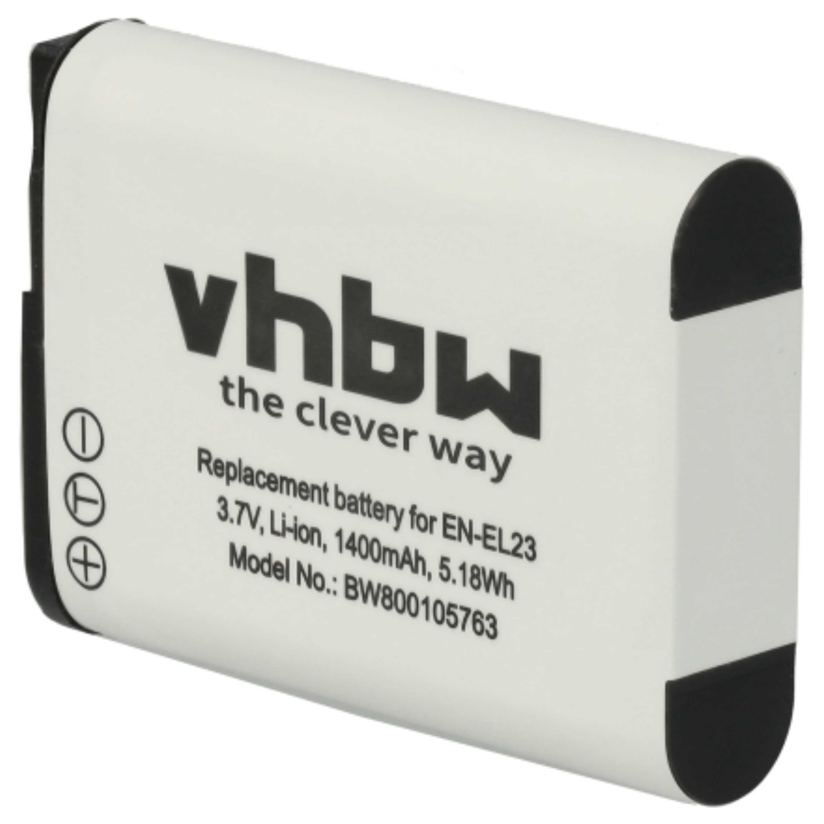 2x Battery replaces Nikon EN-EL23 - 1400mAh, 3.8V, Li-Ion