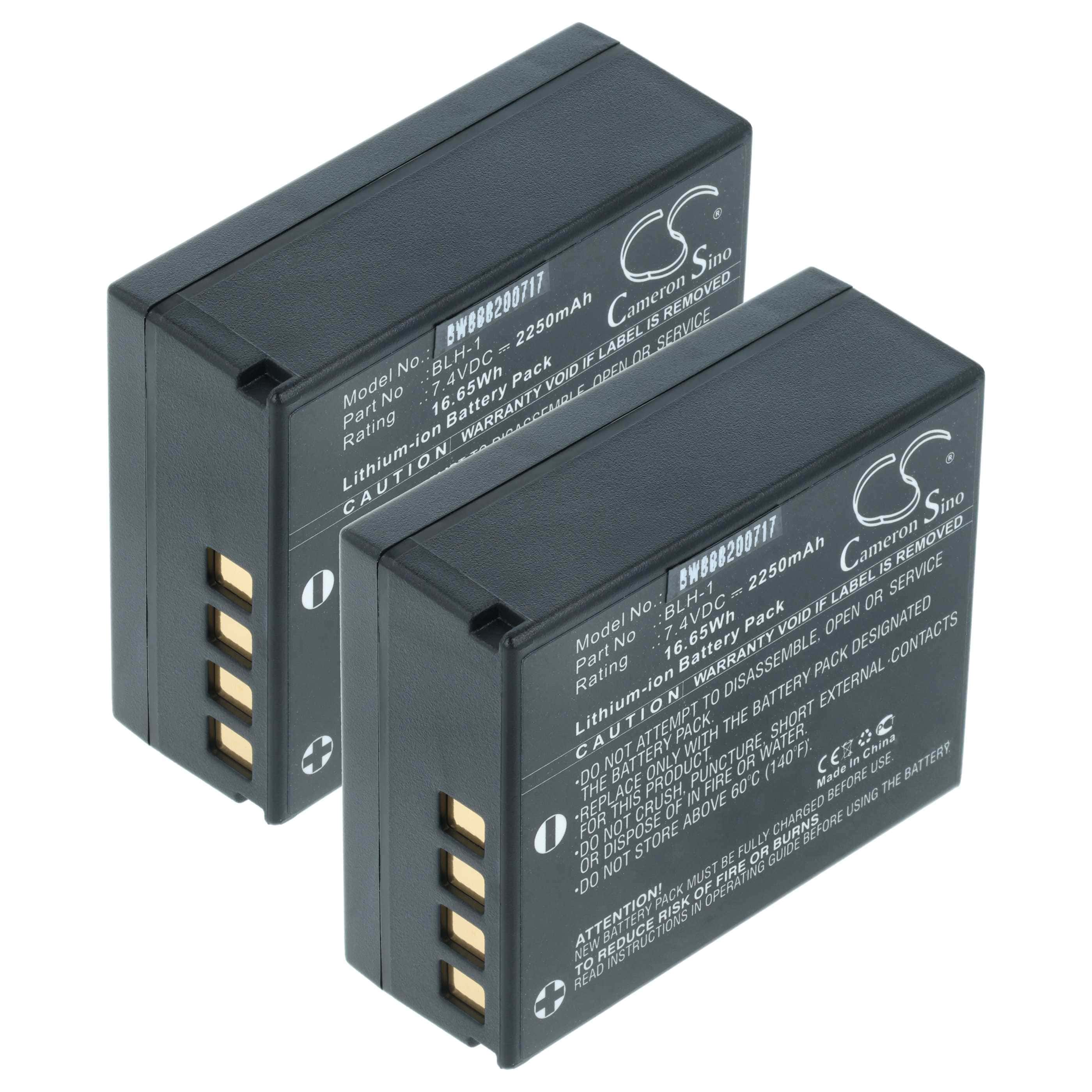 2x Battery replaces Olympus BLH-1 - 2250mAh, 7.4V, Li-Ion