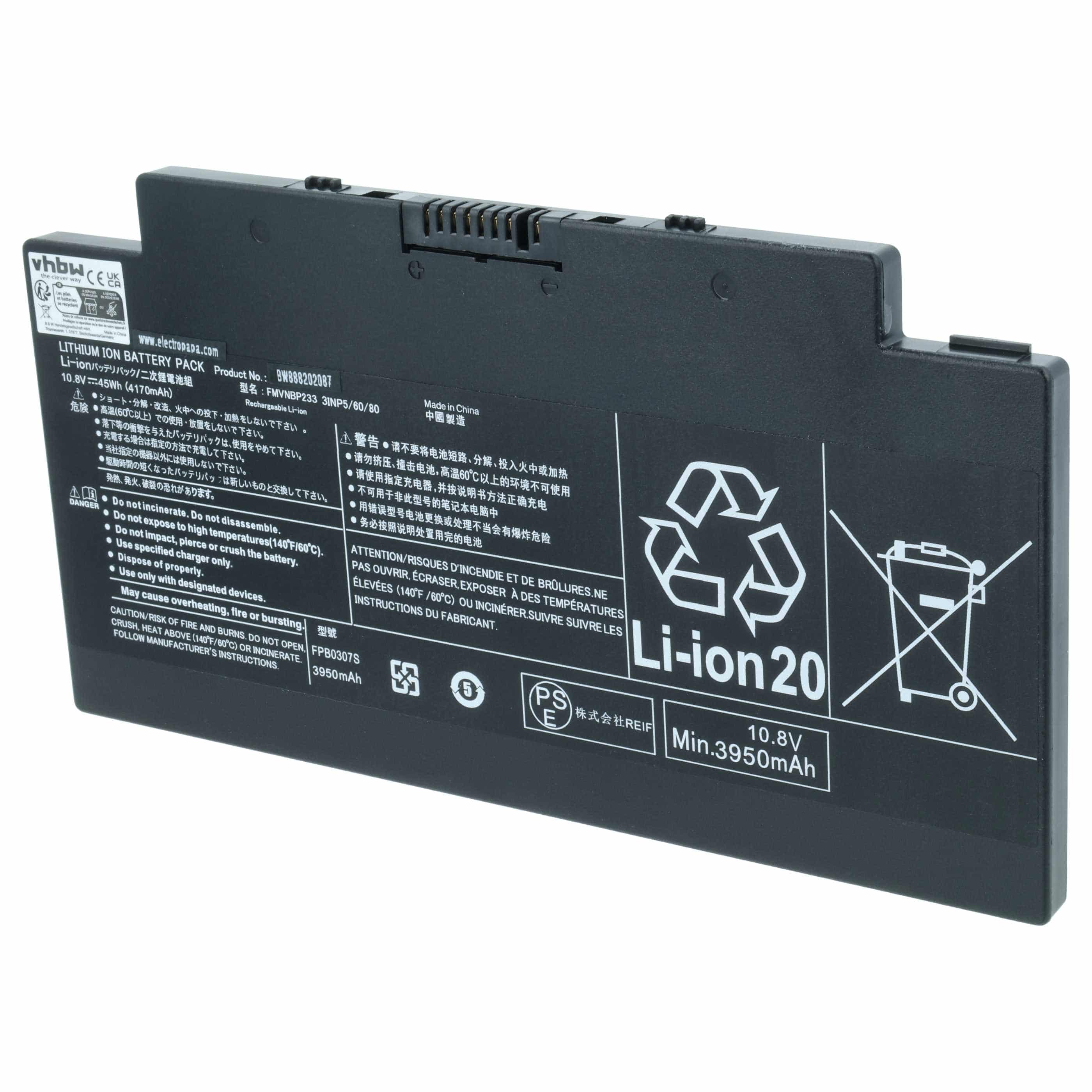 Akumulator do laptopa zamiennik Fujitsu CP641484-01, CP64148401, CP693003-03 - 4050 mAh 10,8 V Li-Ion, czarny