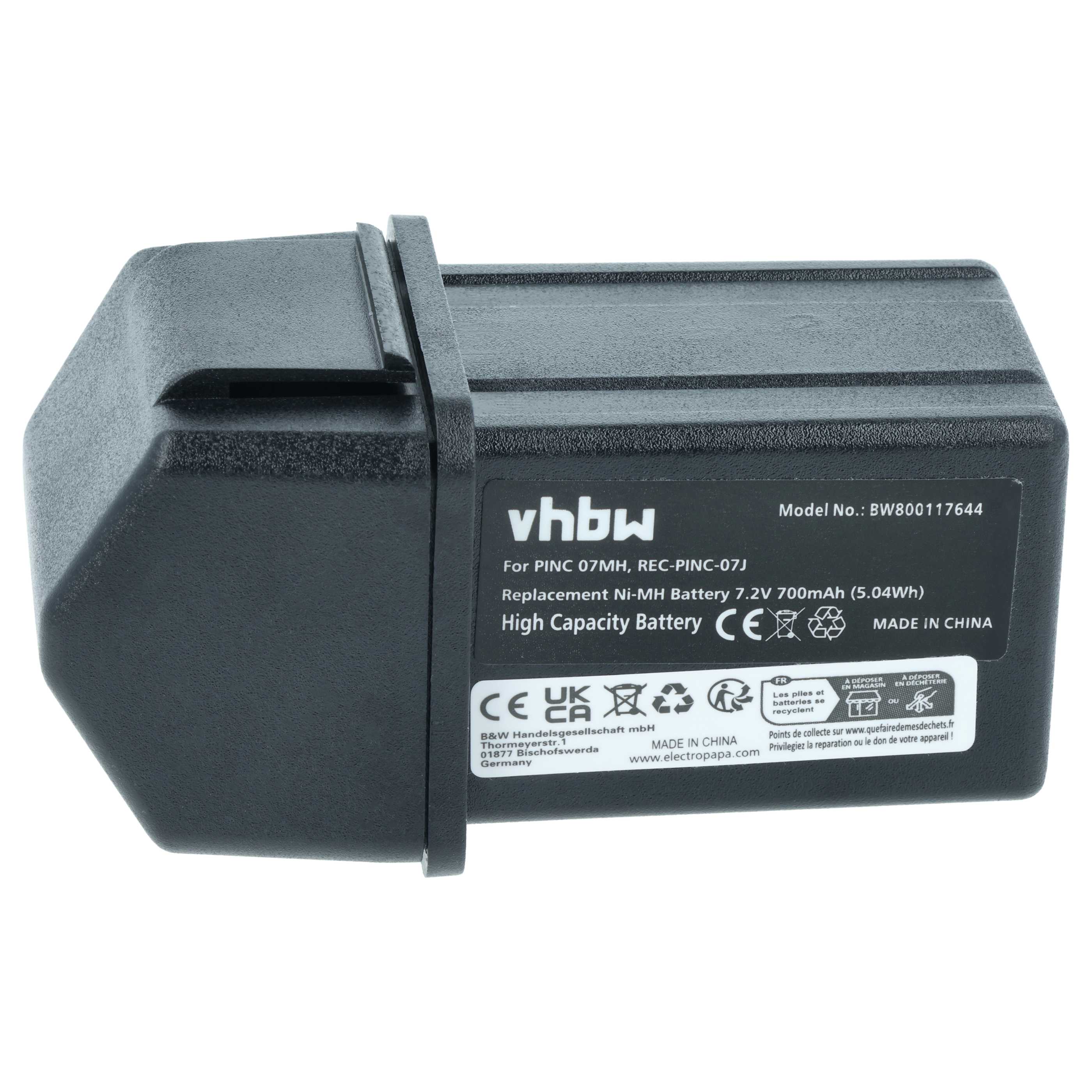 Remote Control 2x Battery replaces Elca REC-PINC-07J, PINC 07MH, PINC-07MH - 700 mAh 7.2 V NiMH