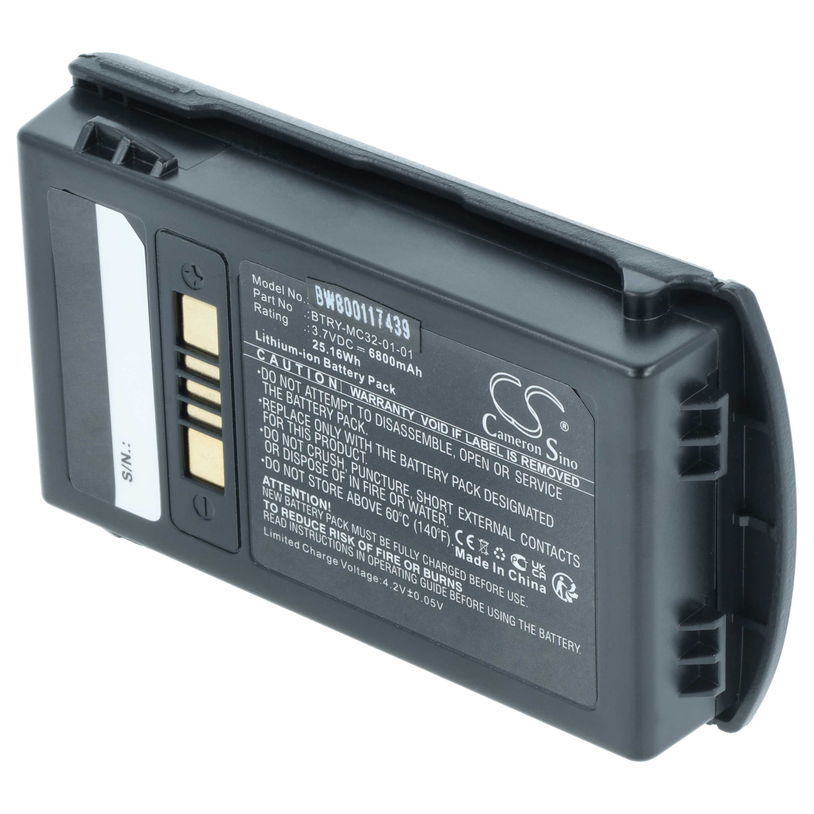 5x Battery replaces Motorola 82-000012-01, BT-000375 for Motorola Barcode Scanner POS - 6800 mAh 3.7 V