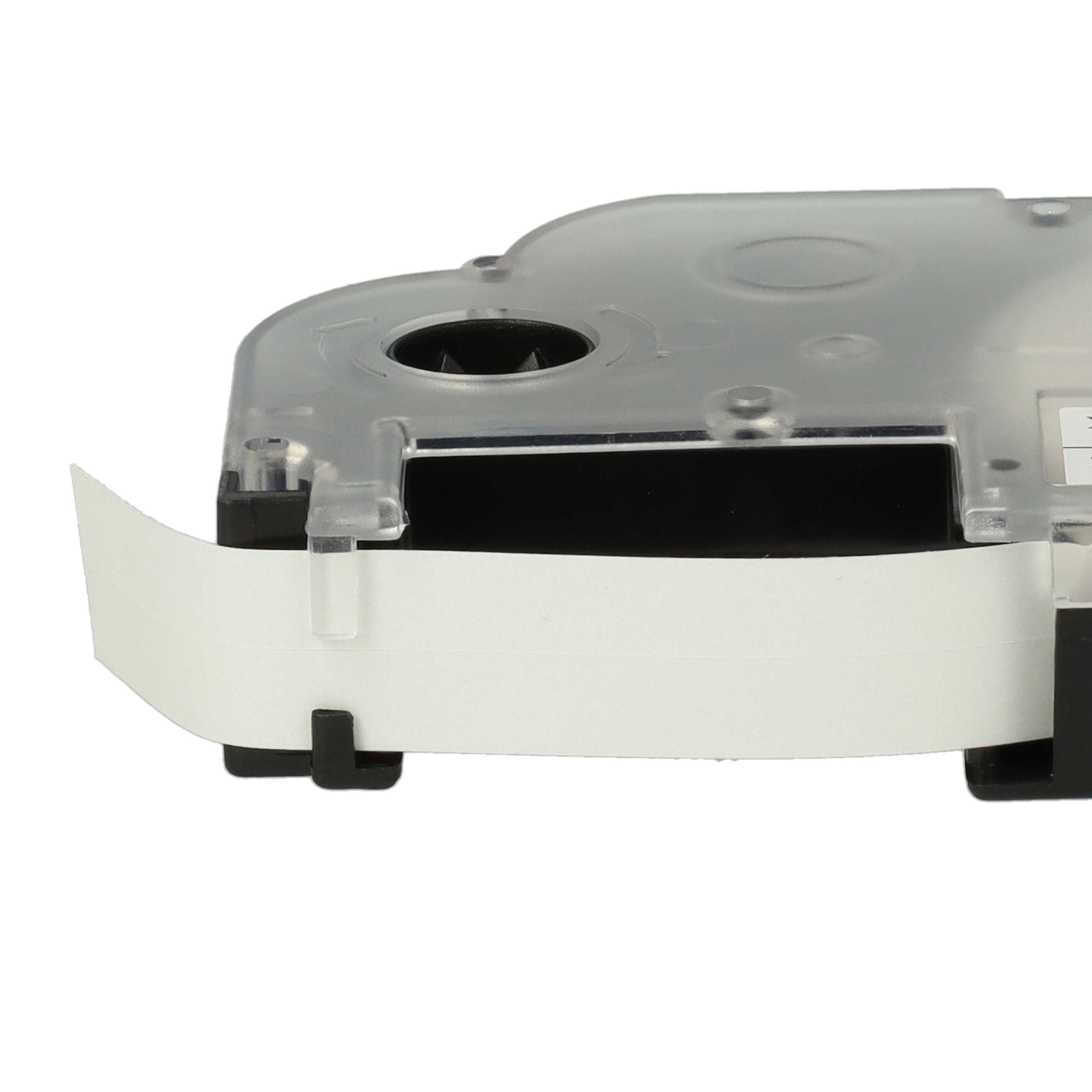 50x Label Tape replaces Casio XR-9WE1, XR-9WE - 9 mm Black to White