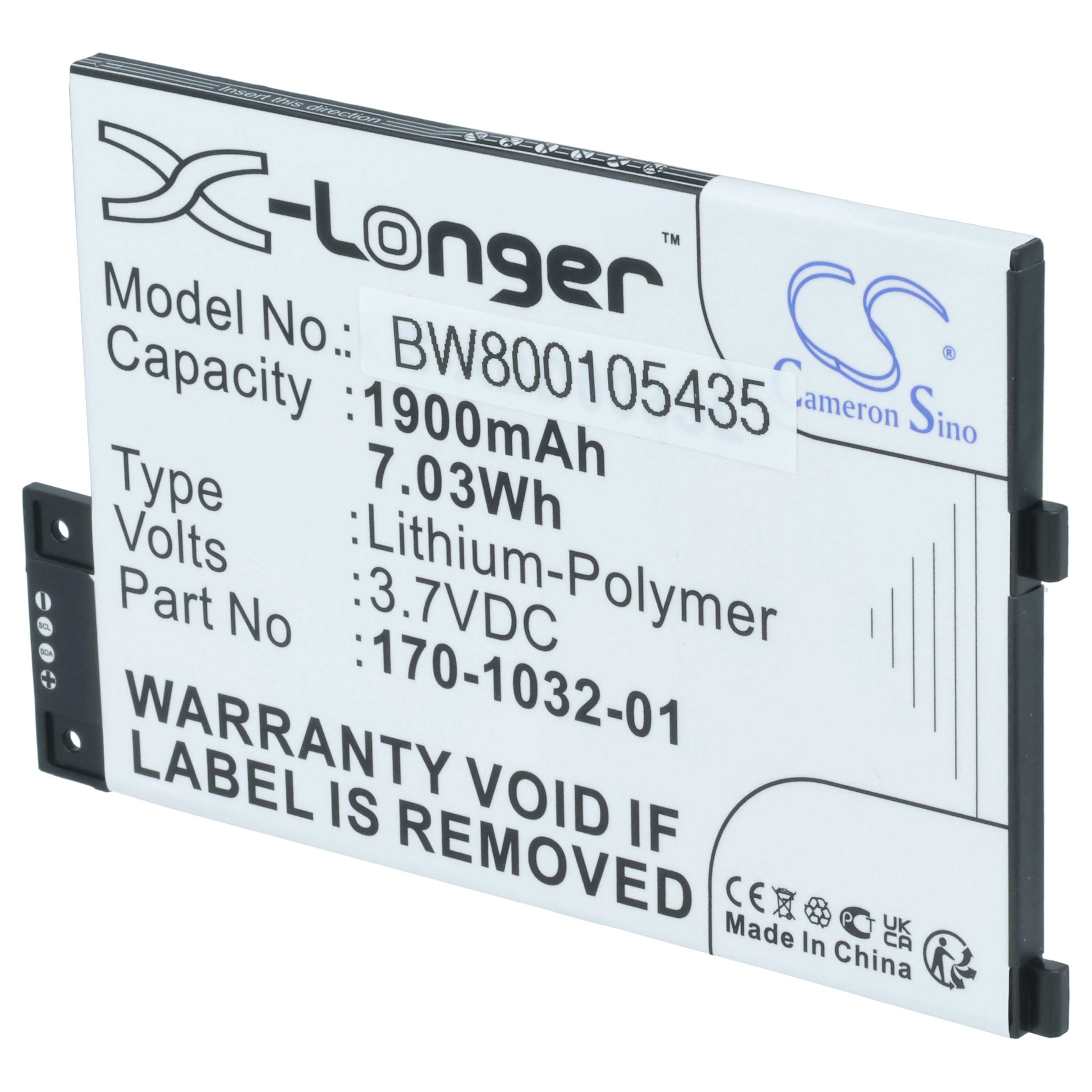 E-Book Battery replaces Amazon S11GTSF01A, GP-S10-346392-0100, 170-1032-00 - 1900 mAh 3.7 V Li-polymer