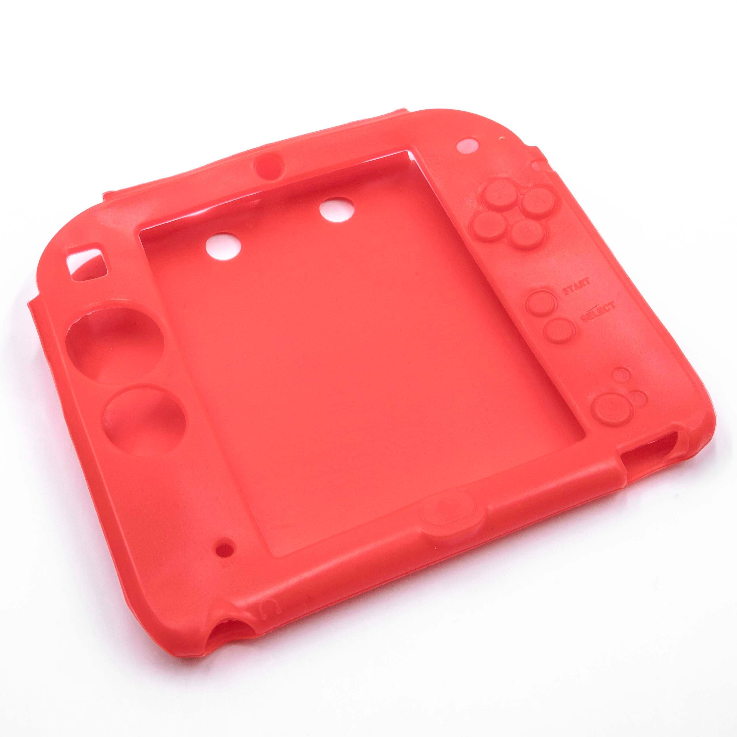 Hülle passend für Nintendo 2DS Spielekonsole - Case Silikon Rot