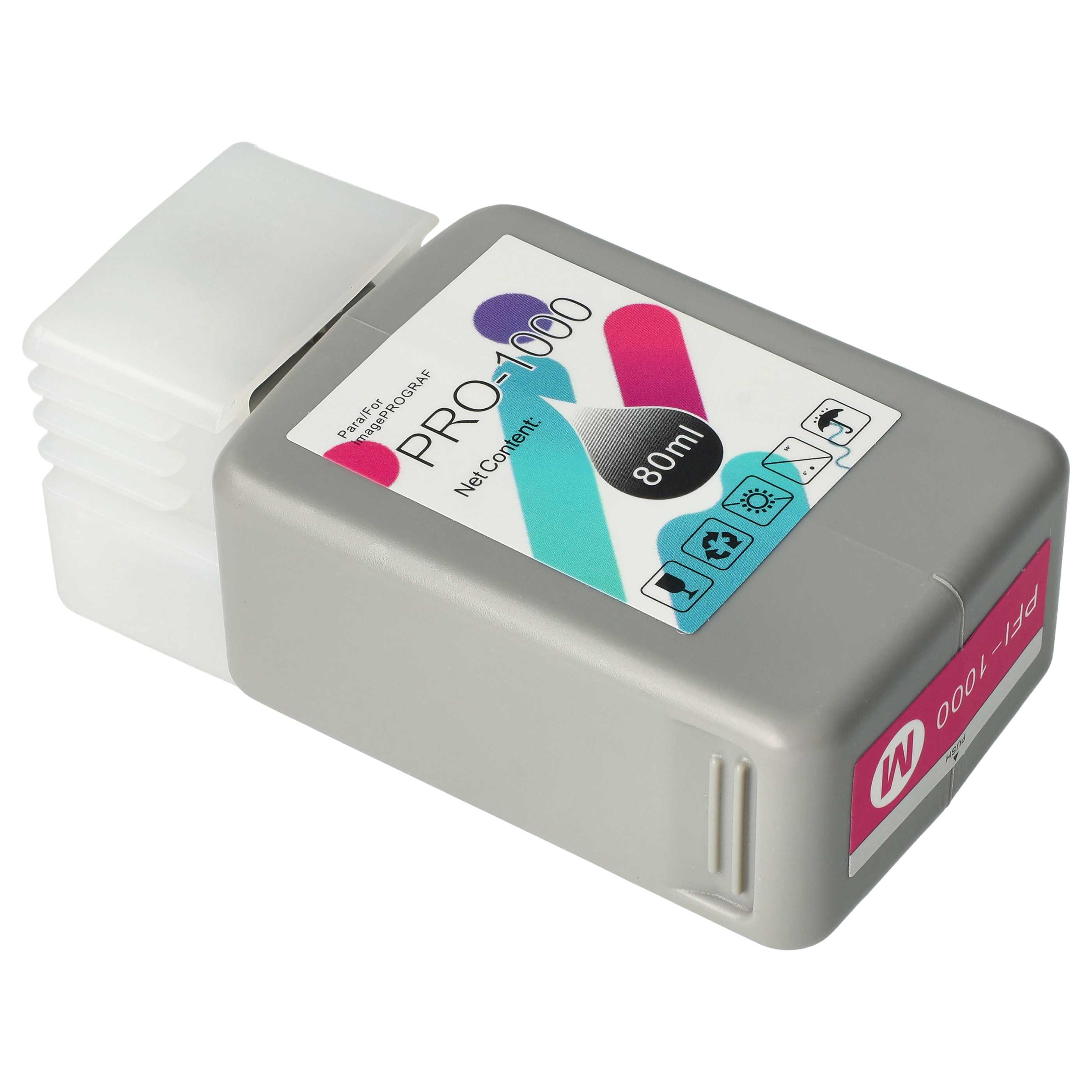 Ink Cartridge as Exchange for Canon PFI-1000M, PFI-1000 M for Canon Printer - Magenta 80 ml + Chip