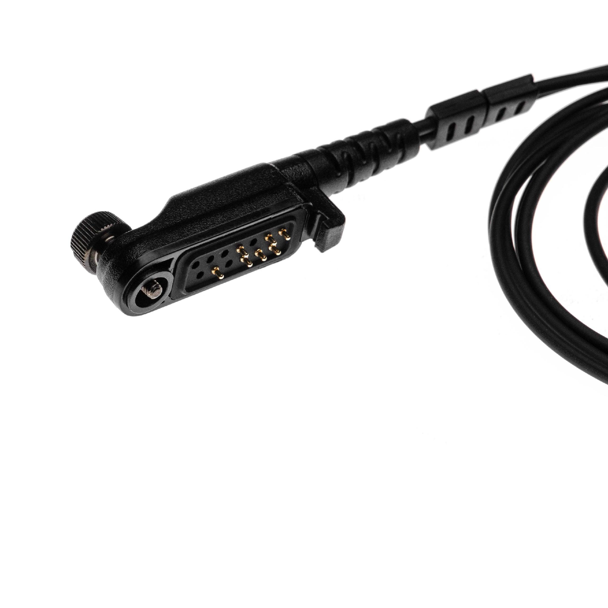 Oreillette de talkie-walkie pour HYT/Hytera PD600 et autres - Avec microphone PTT + support clip, noir