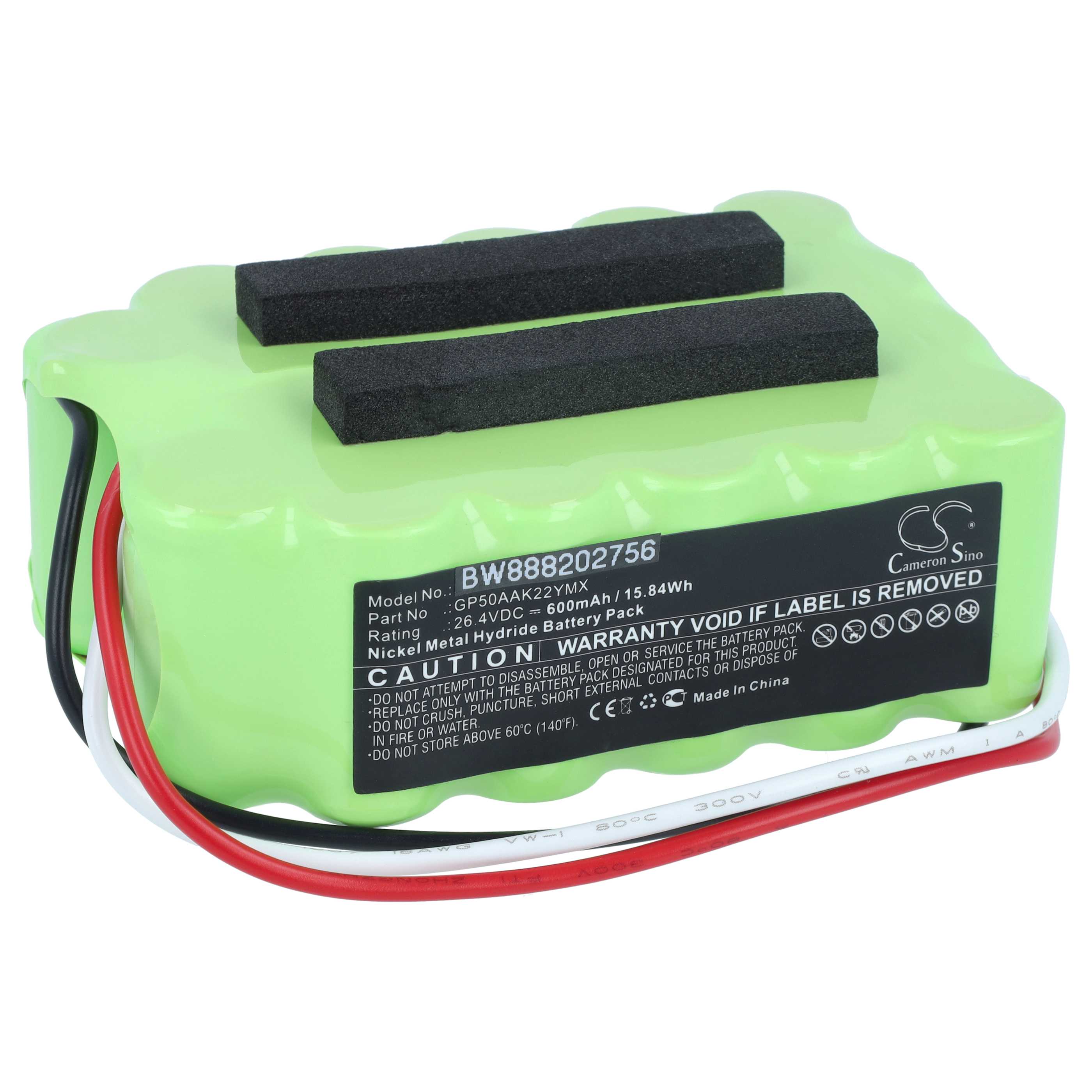 Schiebetürsystem-Akku als Ersatz für Manusa GP50AAK22YMX für Manusa - 600mAh 26,4V NiMH