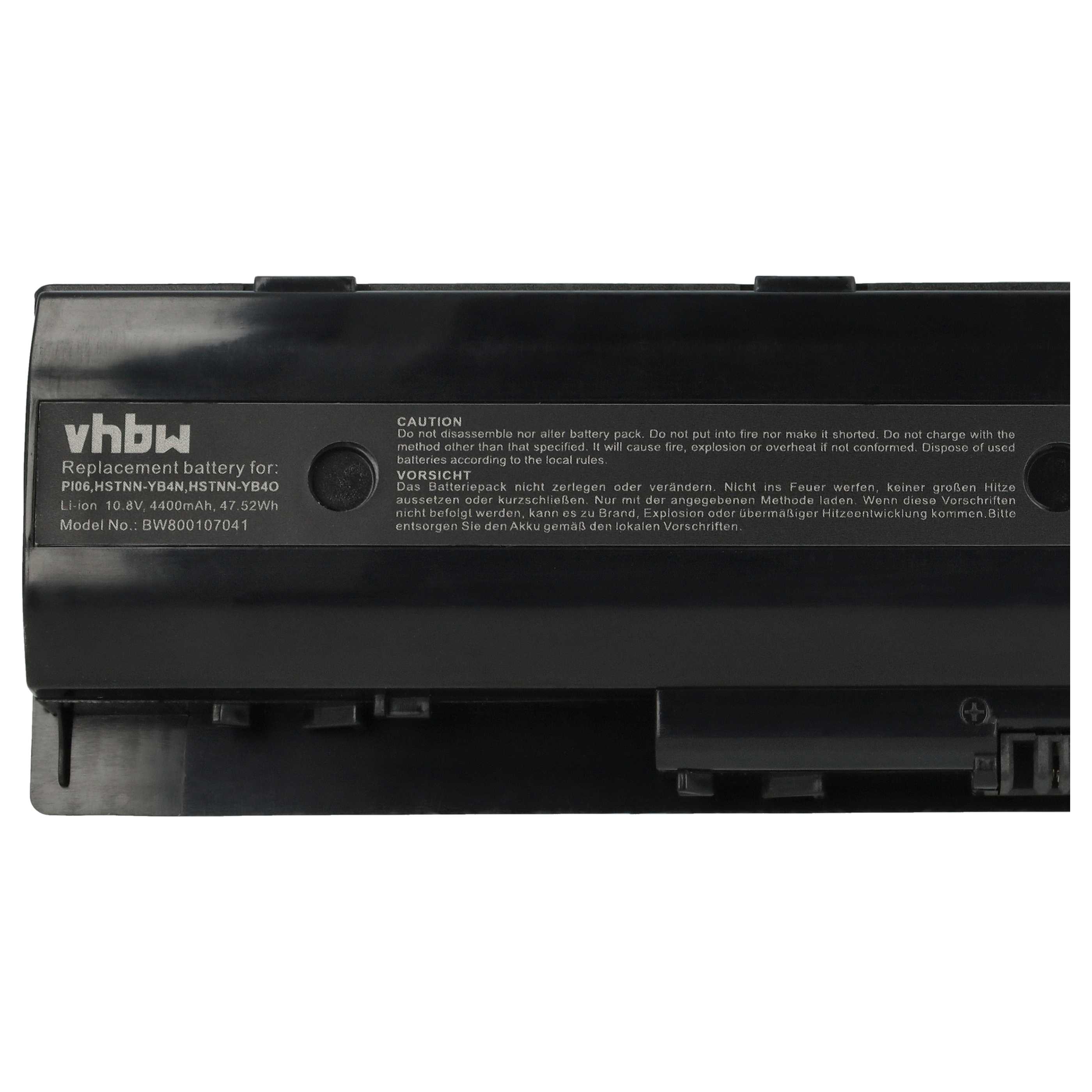 Notebook Battery replaces HP 709988-242, 709988-241, 709988-221, 709987-001 - 4400 mAh 10.8 V Li-Ion
