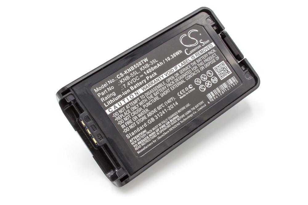 Batterie remplace Kenwood KNB-24LX, KNB-24, KNB-24Li, KNB-24L pour radio talkie-walkie - 1400mAh 7,4V Li-ion