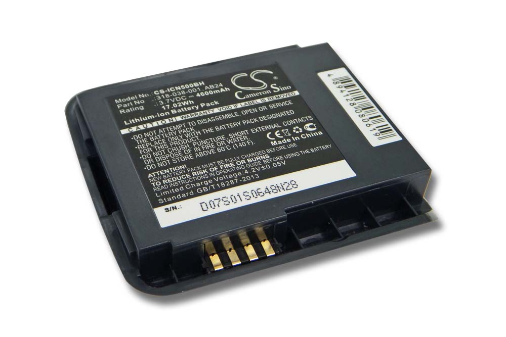 Batterie remplace Intermec 1015AB02, 318-039-001, 318-038-001 pour scanner de code-barre - 4600mAh 3,7V Li-ion