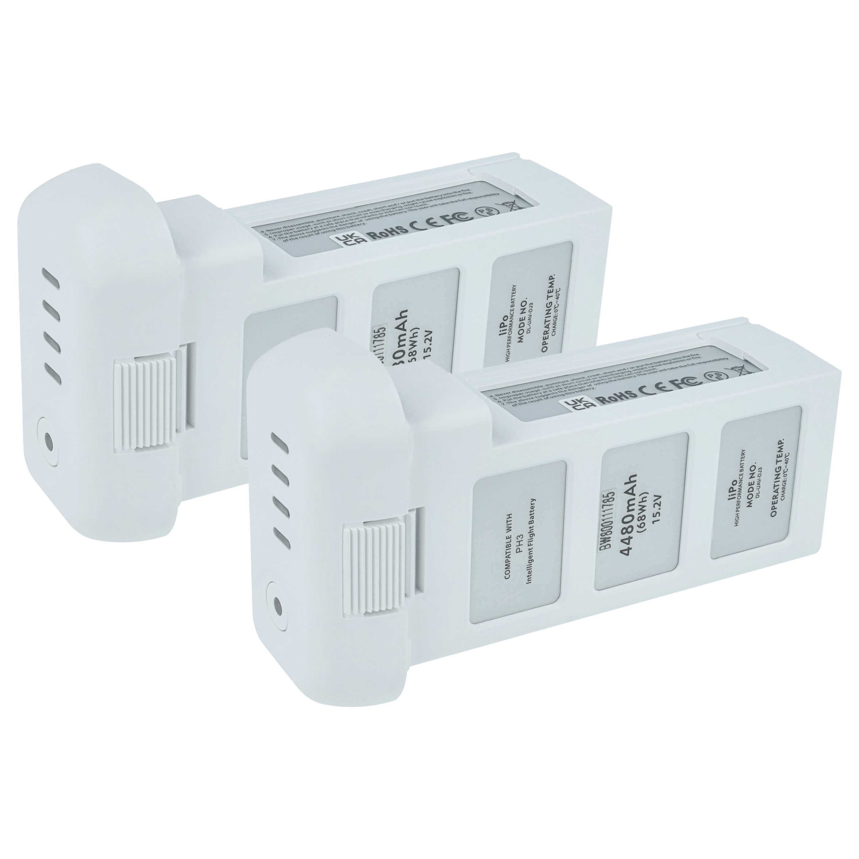 2x Batteries pour drone DJI Phantom 3 Advanced, 3 Professional, 3- 4500mAh 15,2V Li-polymère