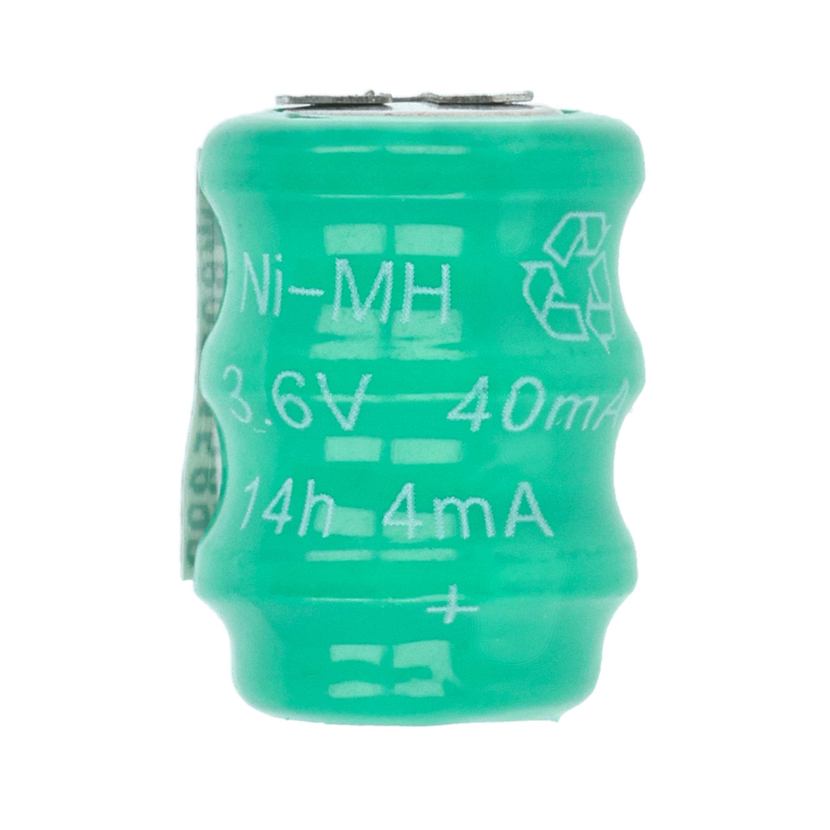 100x Button Cell Battery Type V40H 2 Pins for Model Building Solar Lamps etc. - 40 mAh 3.6 V NiMH