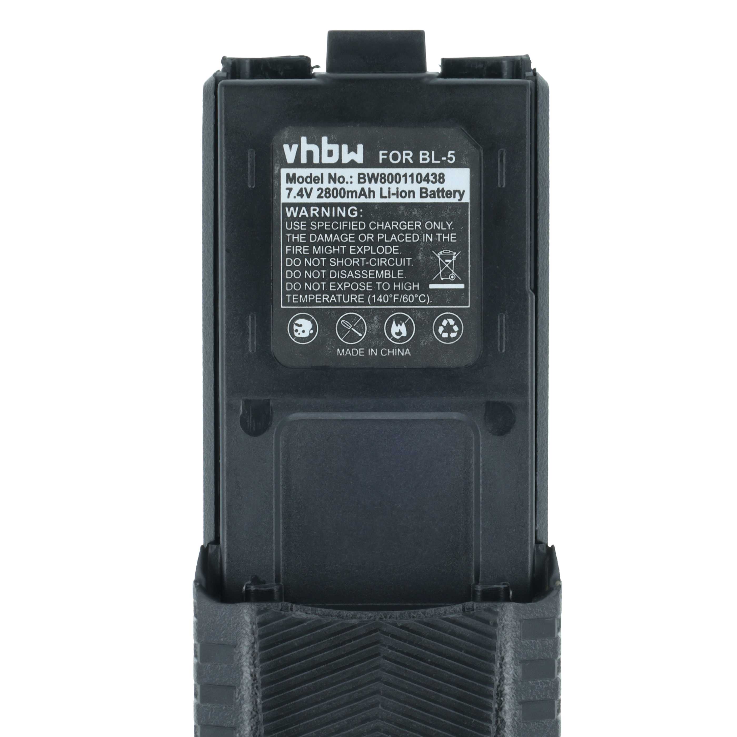 Radio 2x Battery replaces Baofeng BL-5 - 2800 mAh 7.4 V Li-Ion