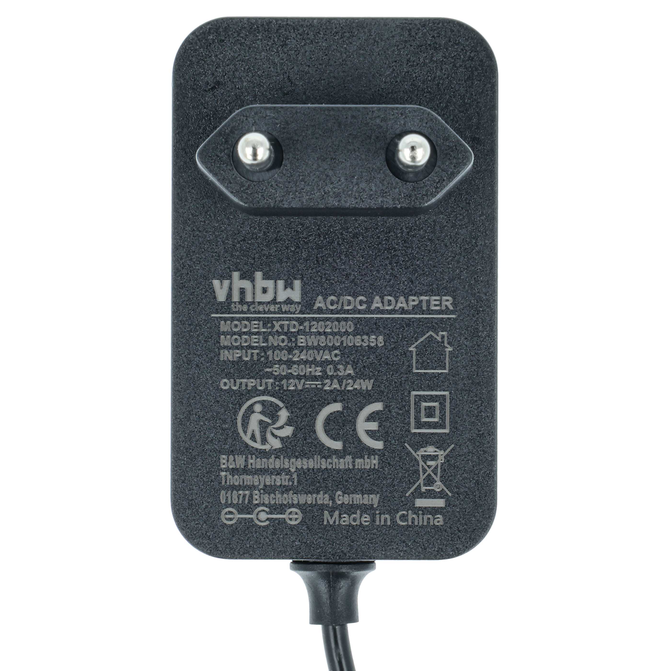 Mains Power Adapter replaces SAW24-120-2000 24W for WD router, hard drive - 9.4 cm