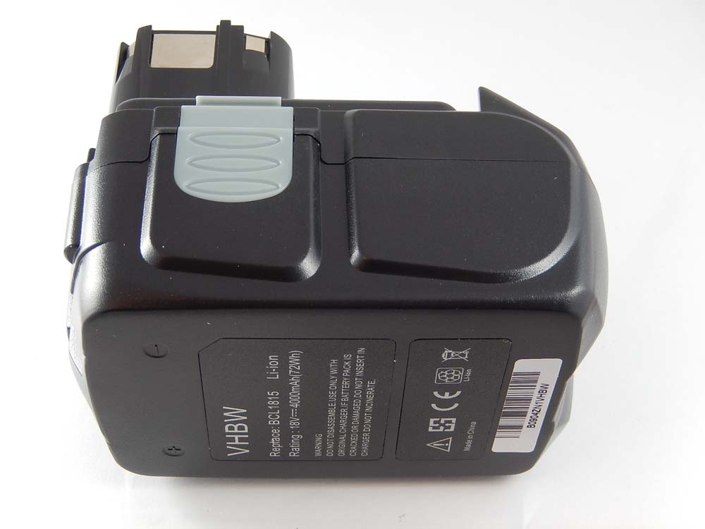 Batterie remplace Hitachi 327731, 327730, 326241, 326240 pour outil électrique - 4000 mAh, 18 V, Li-ion