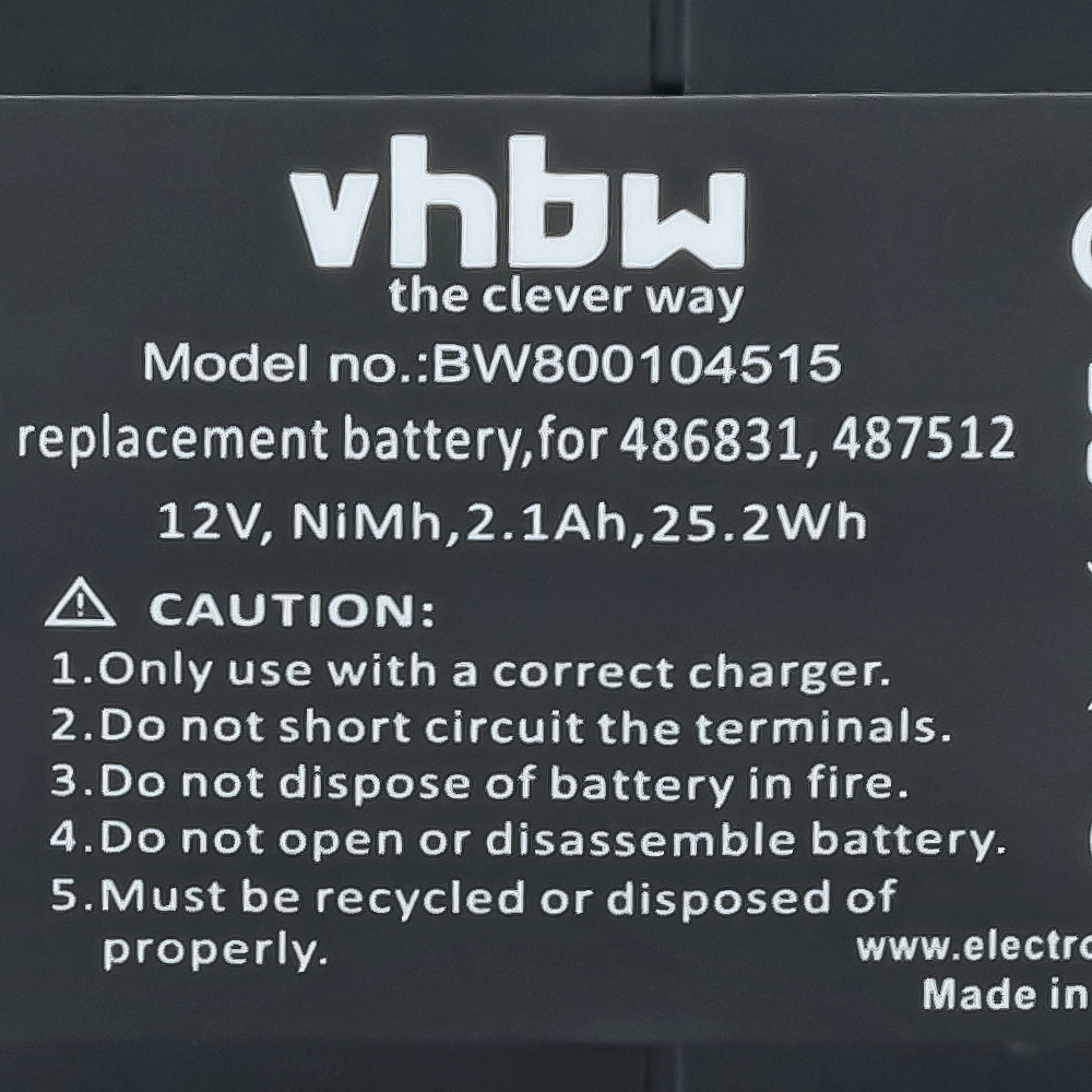 Battery replaces Festo Festool 487512, 486831, 488438, 487701 Electric Power Tool - 2100 mAh, 12 V, NiMH