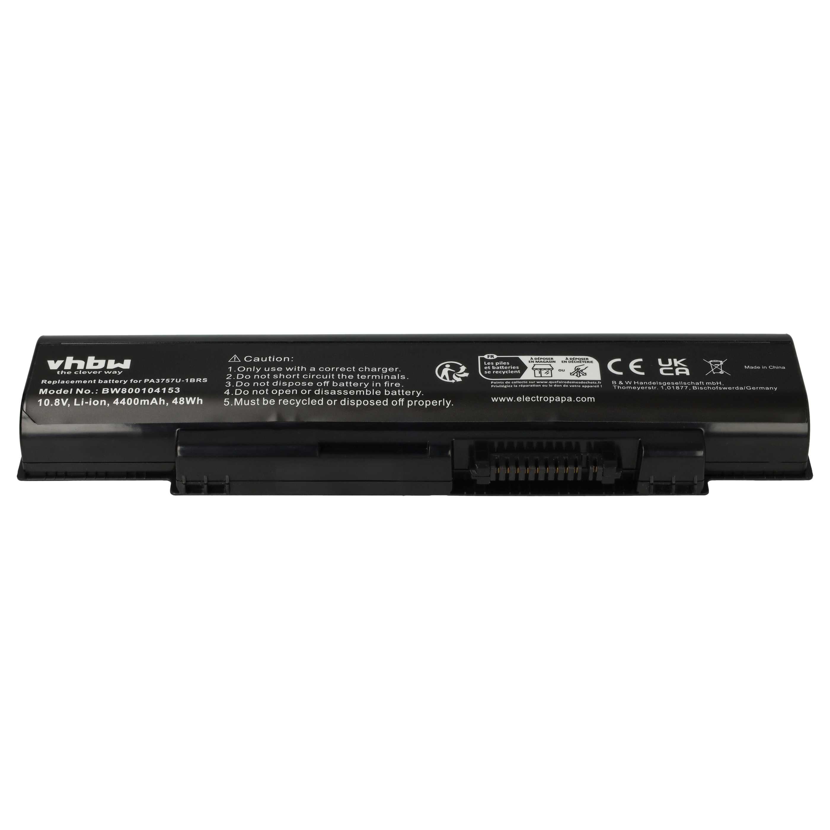Akumulator do laptopa zamiennik Toshiba PA3757U-1BRS, PABAS213 - 4400 mAh 10,8 V Li-Ion, czarny