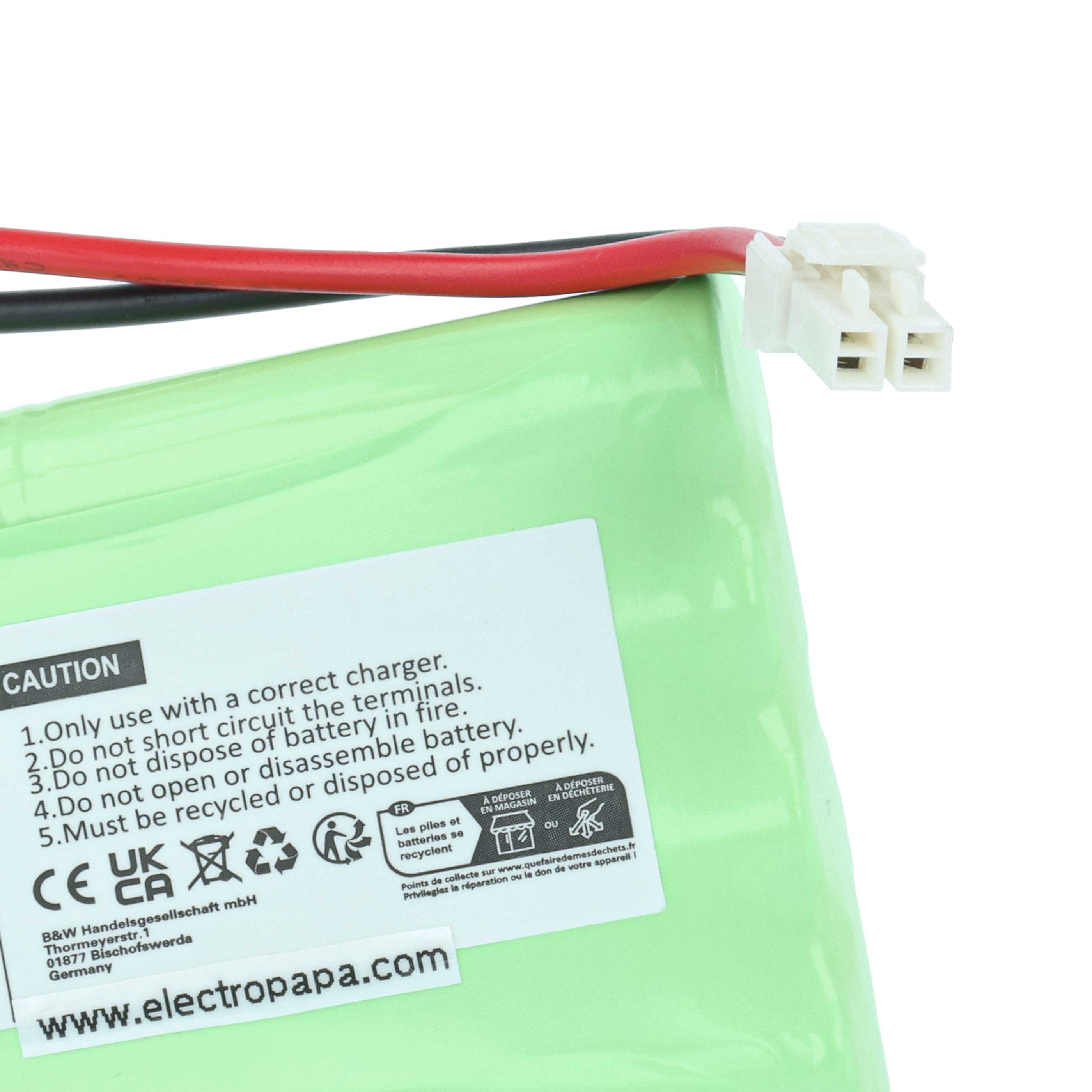 Batería reemplaza Polargos S1512 para diversos dispositivos (800 mAh, 9,6 V, NiMH)