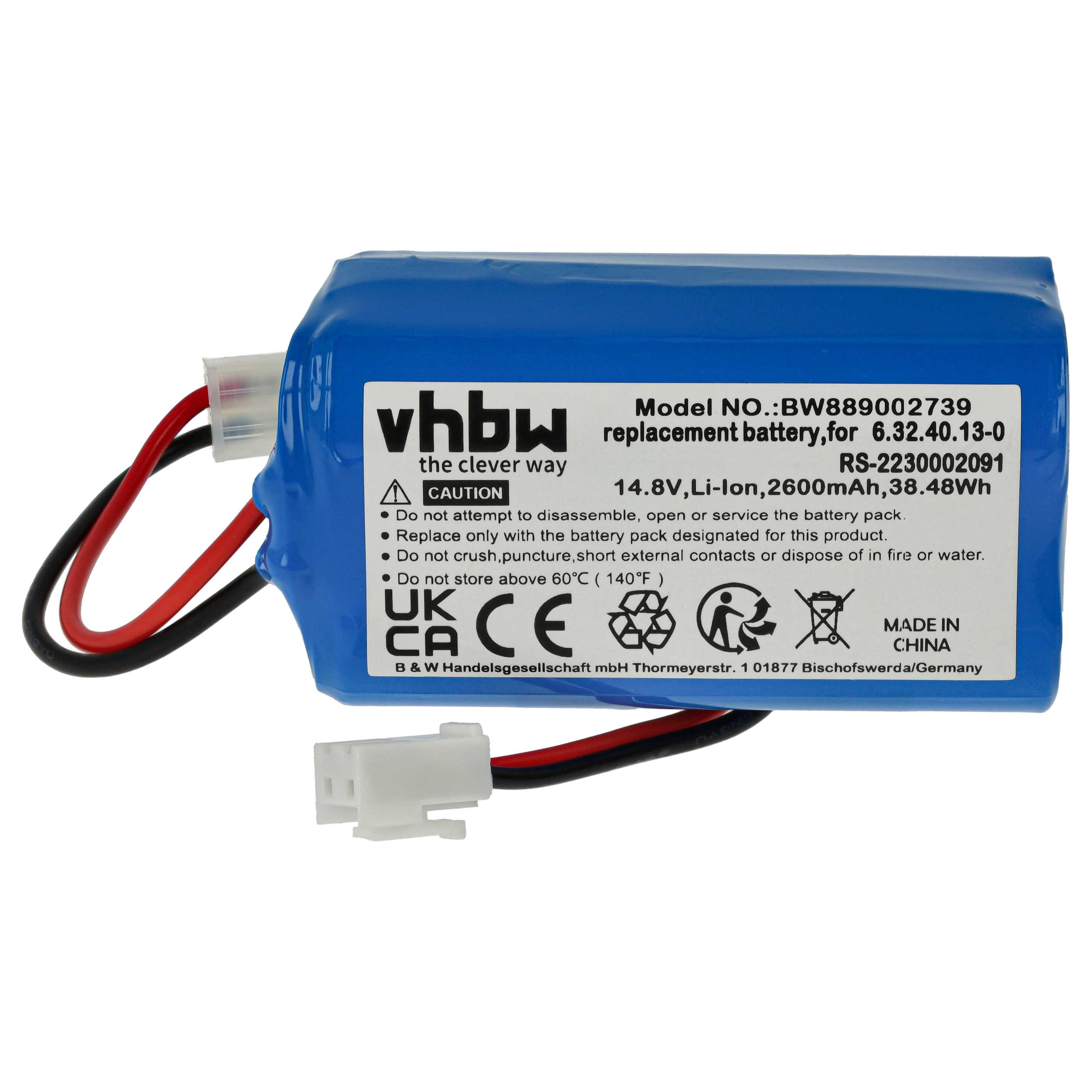 Batterie remplace Rowenta RS-2230002091 pour robot aspirateur - 2600mAh 14,8V Li-ion