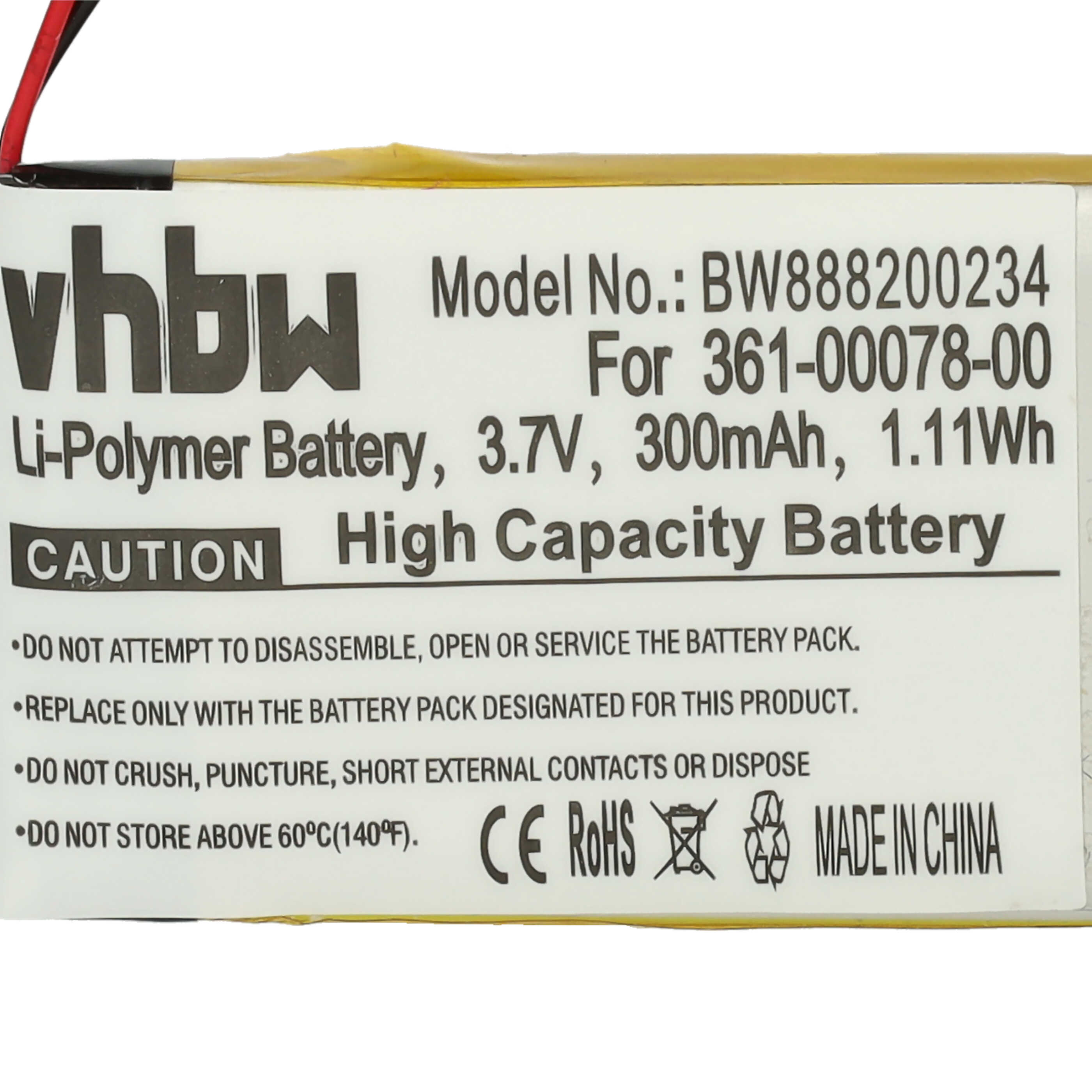 Smartwatch Battery replaces Garmin 361-00078-00 - 300 mAh 3.7 V Li-polymer + Tools