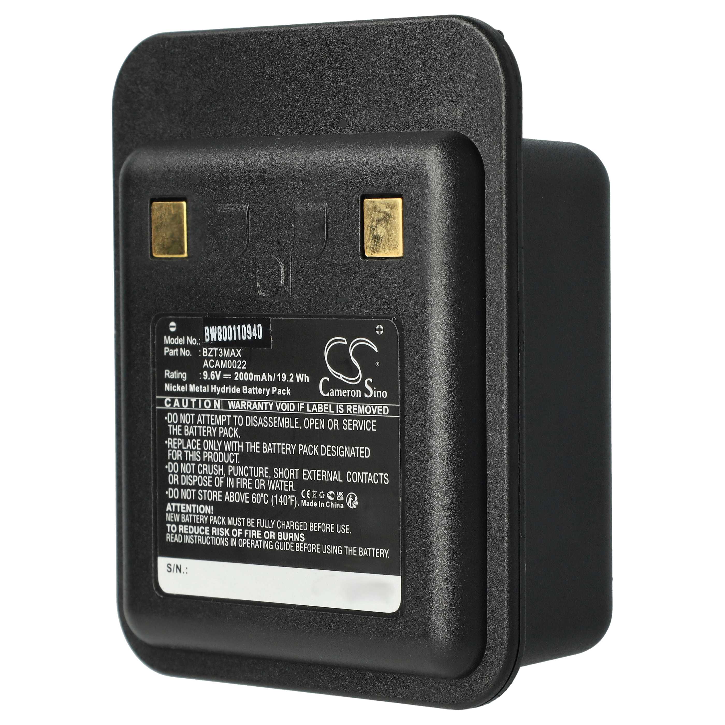 Medical Equipment Battery Replacement for ACAM0022 - 2000mAh 9.6V NiMH