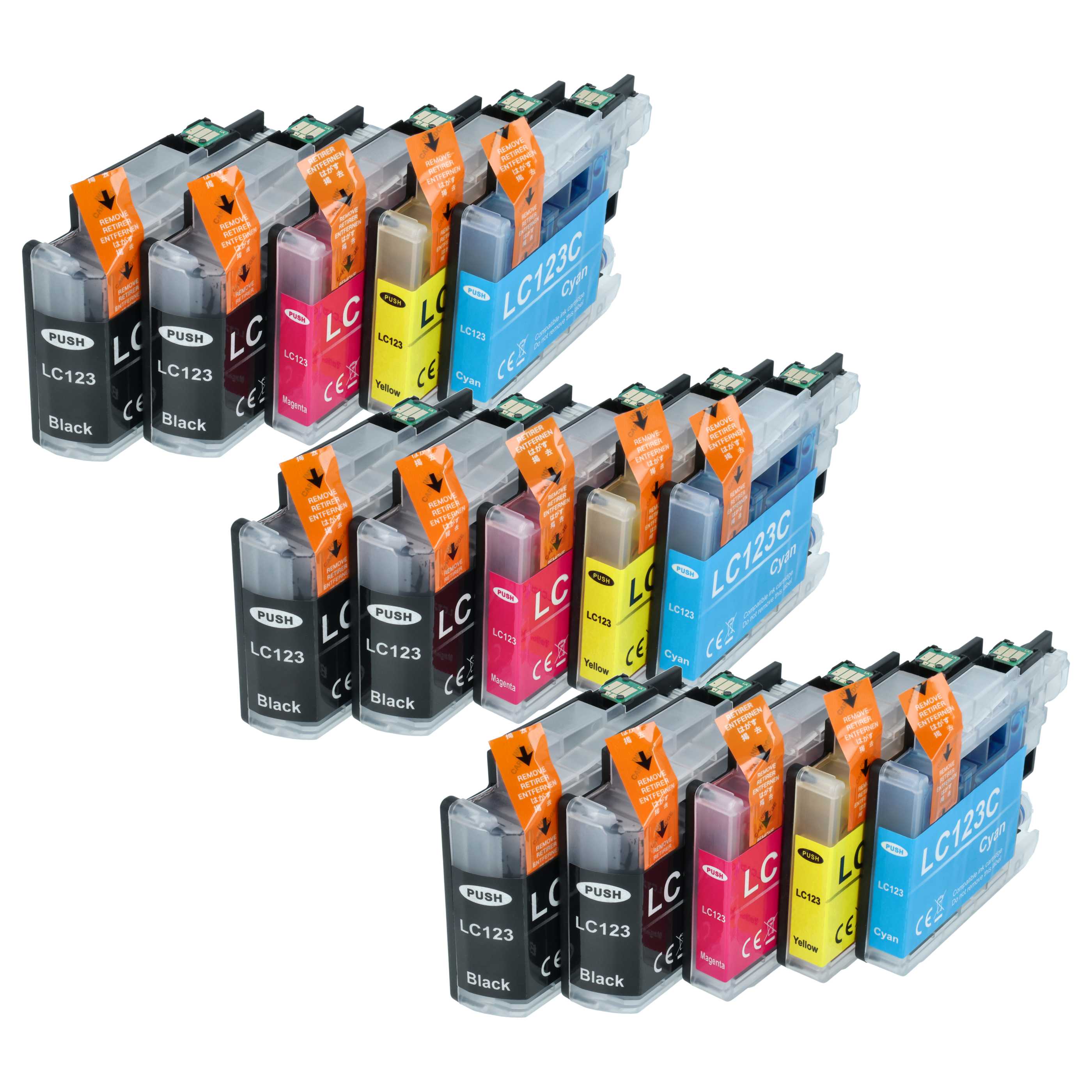 15x Ink Cartridges replaces Brother LC123, LC123C, LC123BK, LC123Y, LC123M DCP-J4110DW Printer - B/C/M/Y