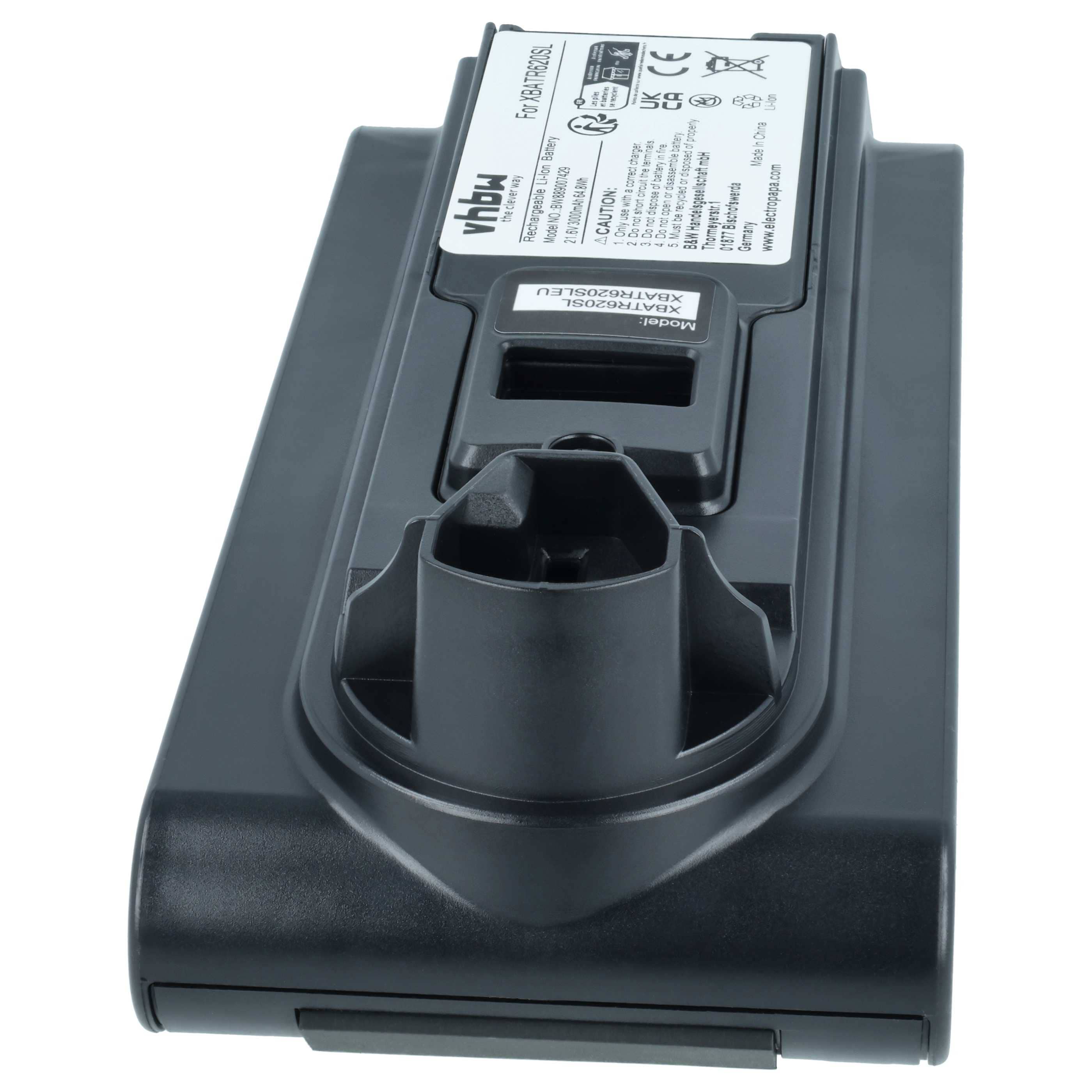Battery replaces Shark XBATR620SL, XBATR625SLEU, XBATR625SL for Shark 3000mAh, 21.6V, Li-Ion