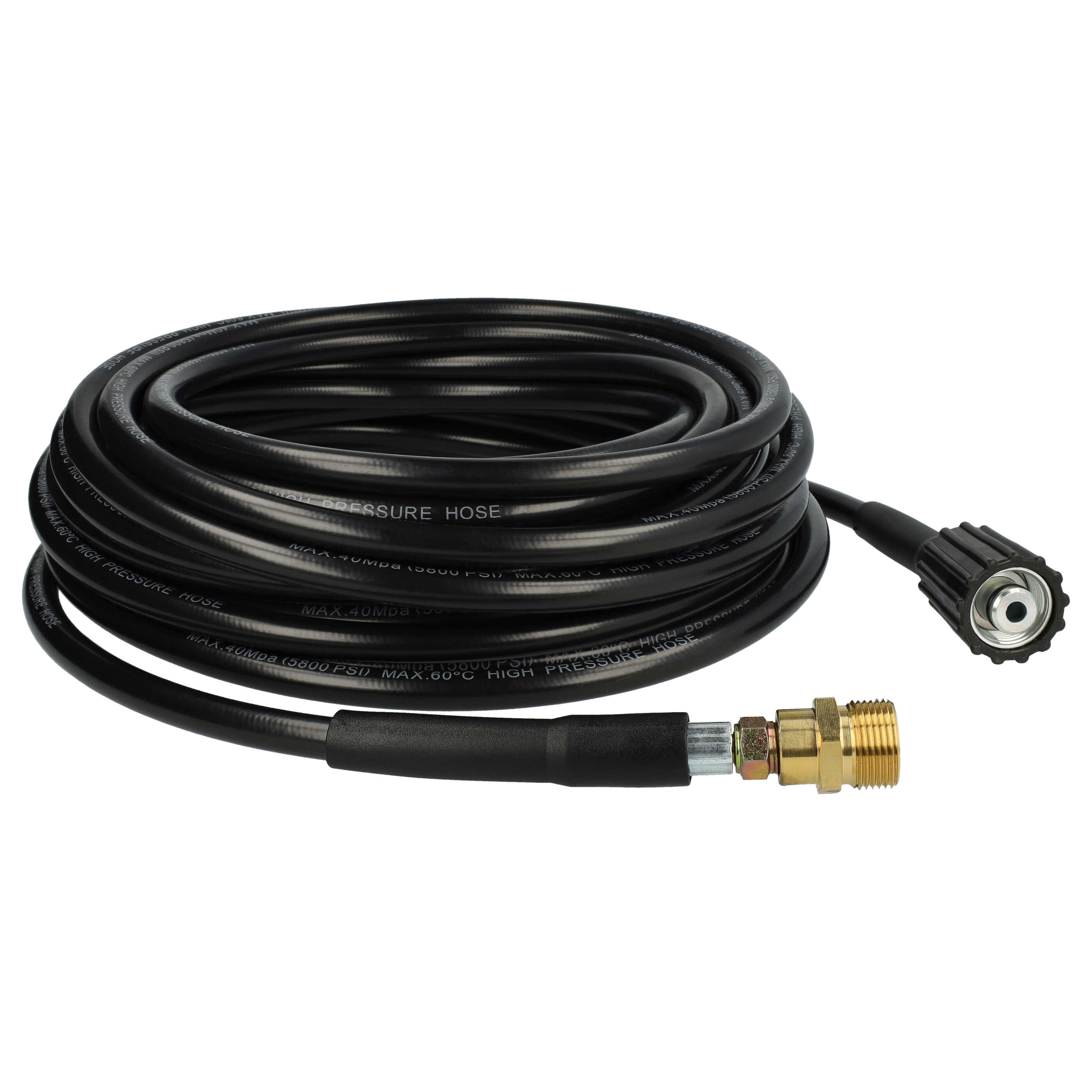 vhbw 15 m Extension Hose High-Pressure Cleaner with M22 x 1.5 Threaded Connection Black