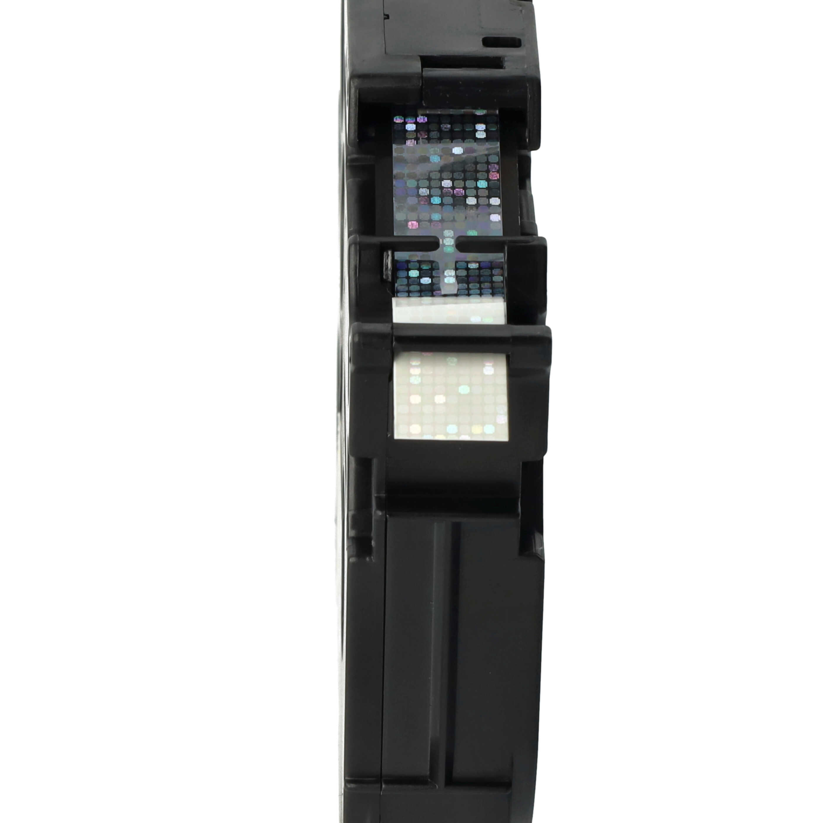 Label Tape replaces Brother TZE-221L1 - 9 mm Black to White (Glitter)