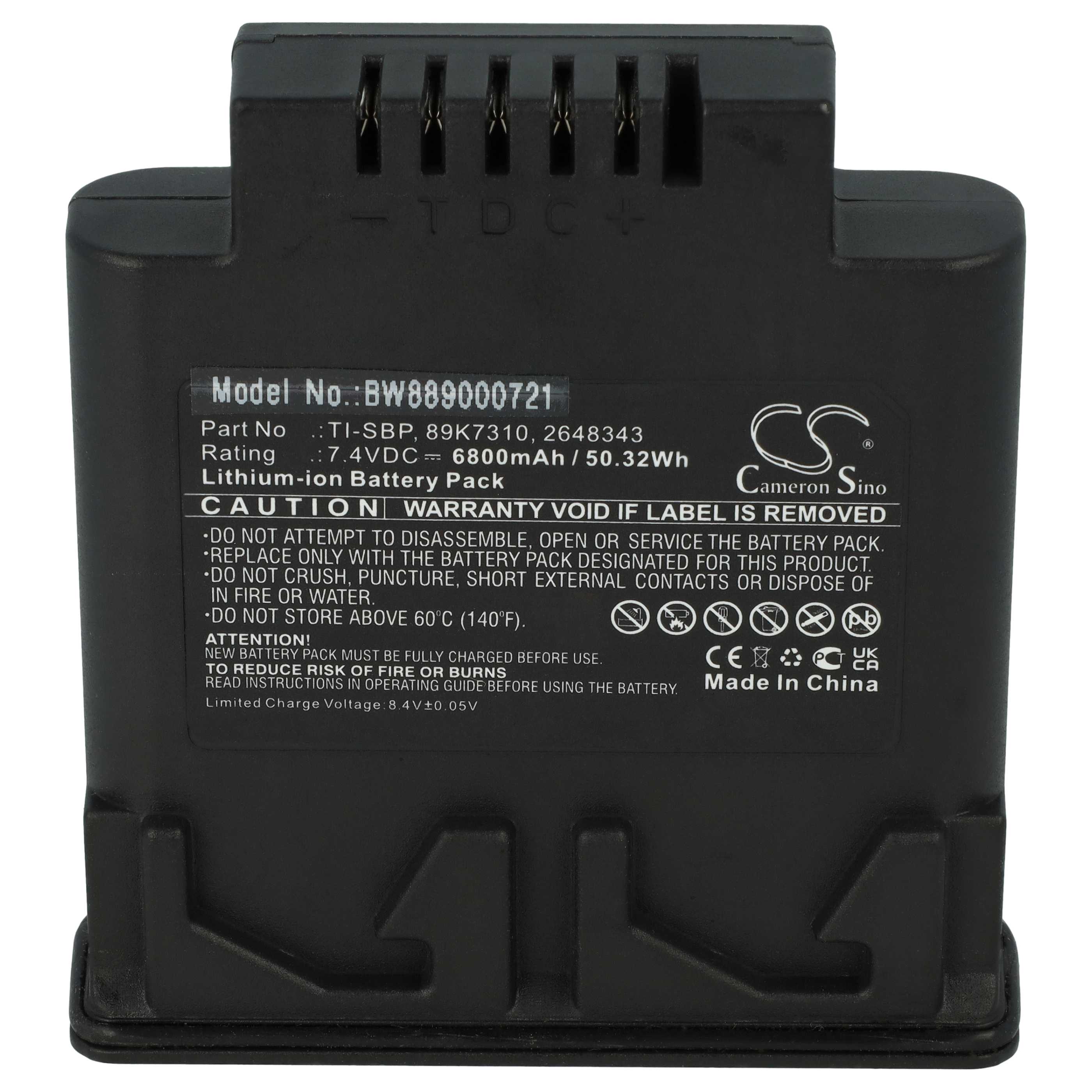 2x Batteria per termocamera sostituisce Fluke 89K7310, TI-SBP, 2648343 - 6800mAh 7,4V Li-Ion