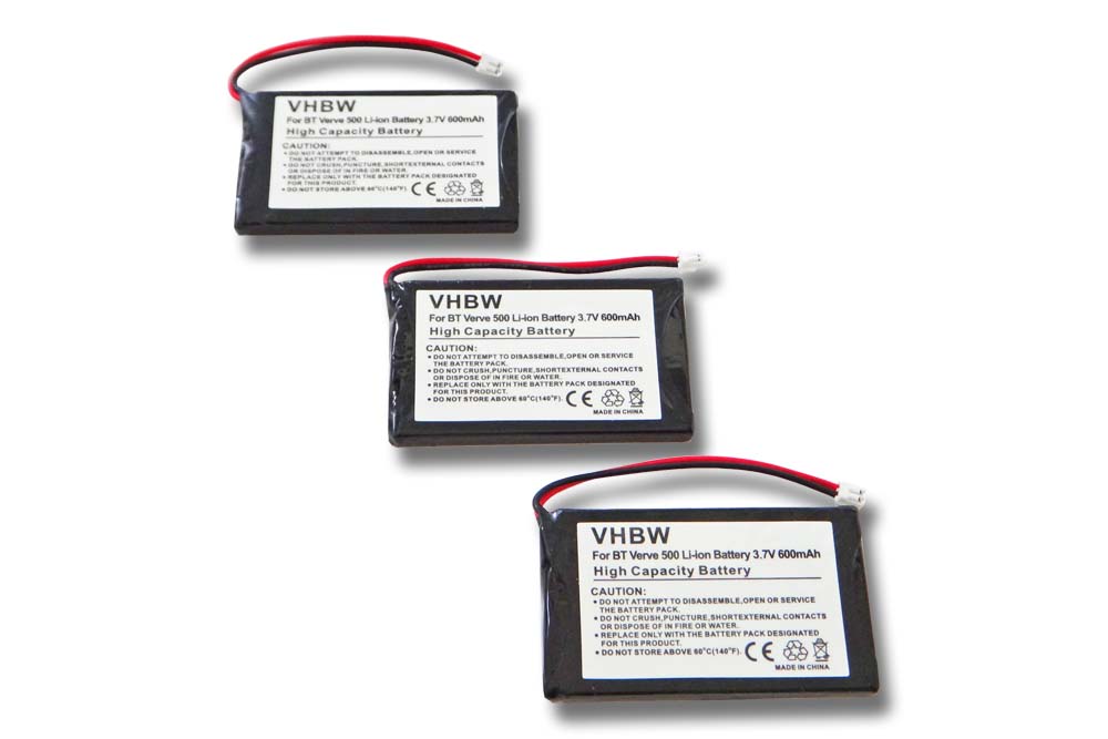 3x Batteries remplace LZ423048, HI-D6 BT pour téléphone Grundig - 600mAh 3,7V Li-ion