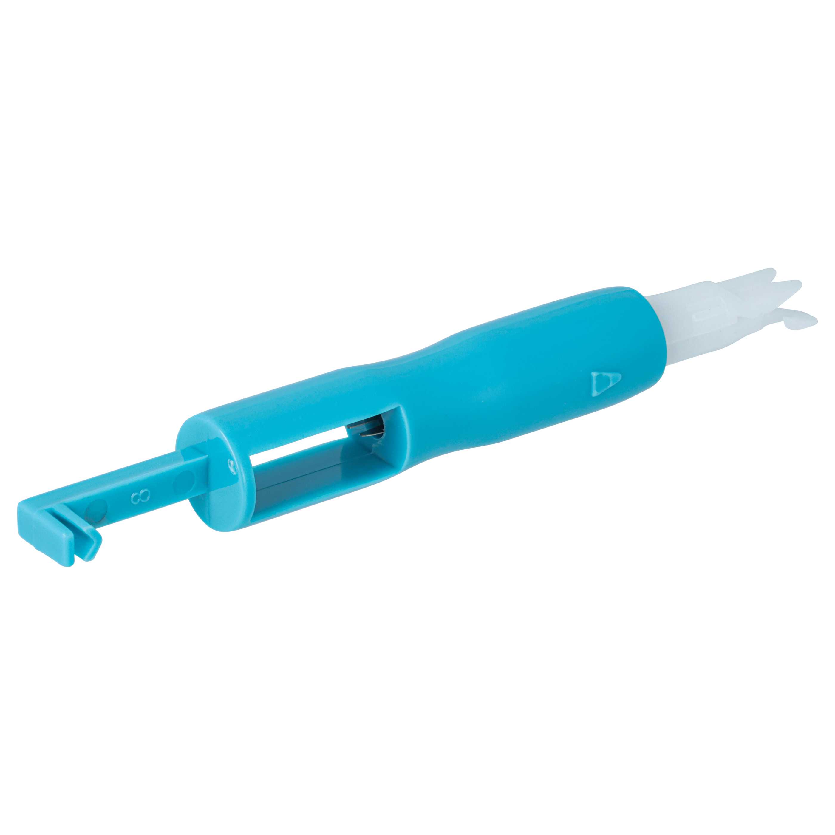 Enhebrador de agujas para máquina de coser - Longitud de 7,2 cm, punta magnética, azul