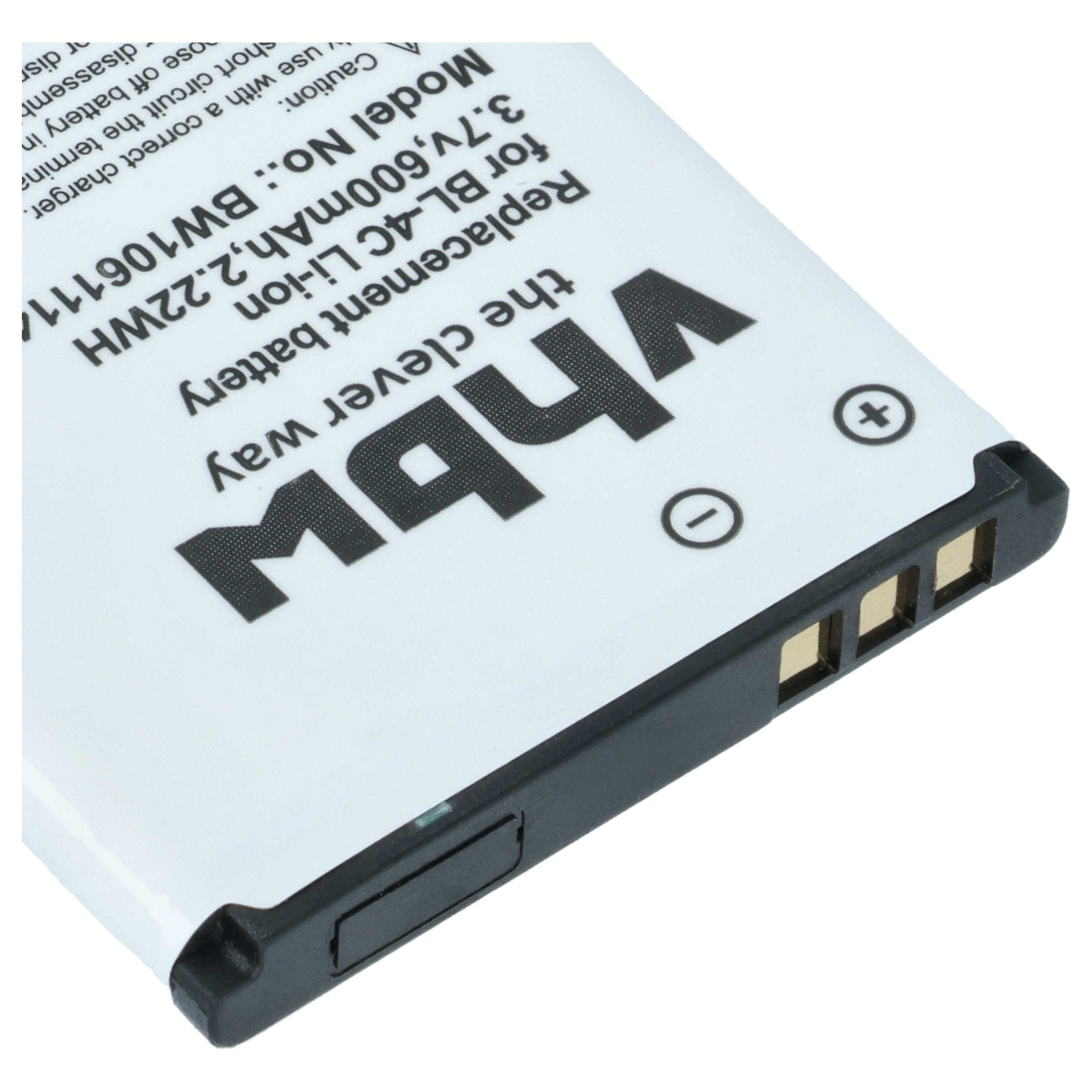 Batteria sostituisce Bea-fon C140/C240, EU001B, S400 EU001W per cellulare - 600mAh 3,7V Li-Ion 