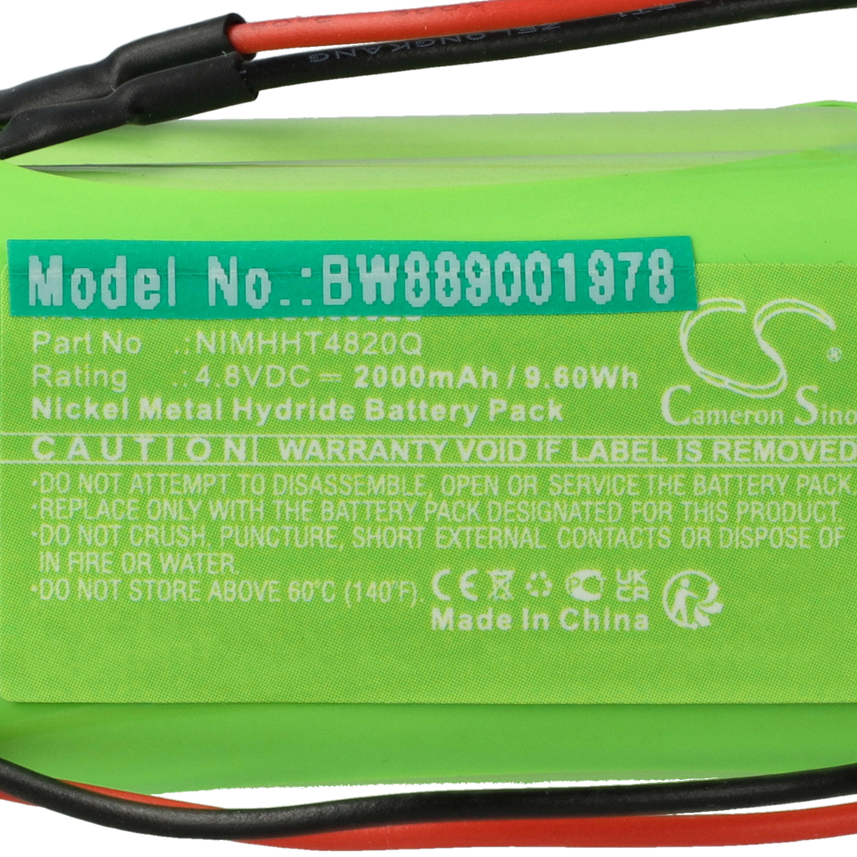 Batterie remplace ABM NIMHHT4820Q pour éclairage de secours ABM - 2000mAh 4,8V NiMH