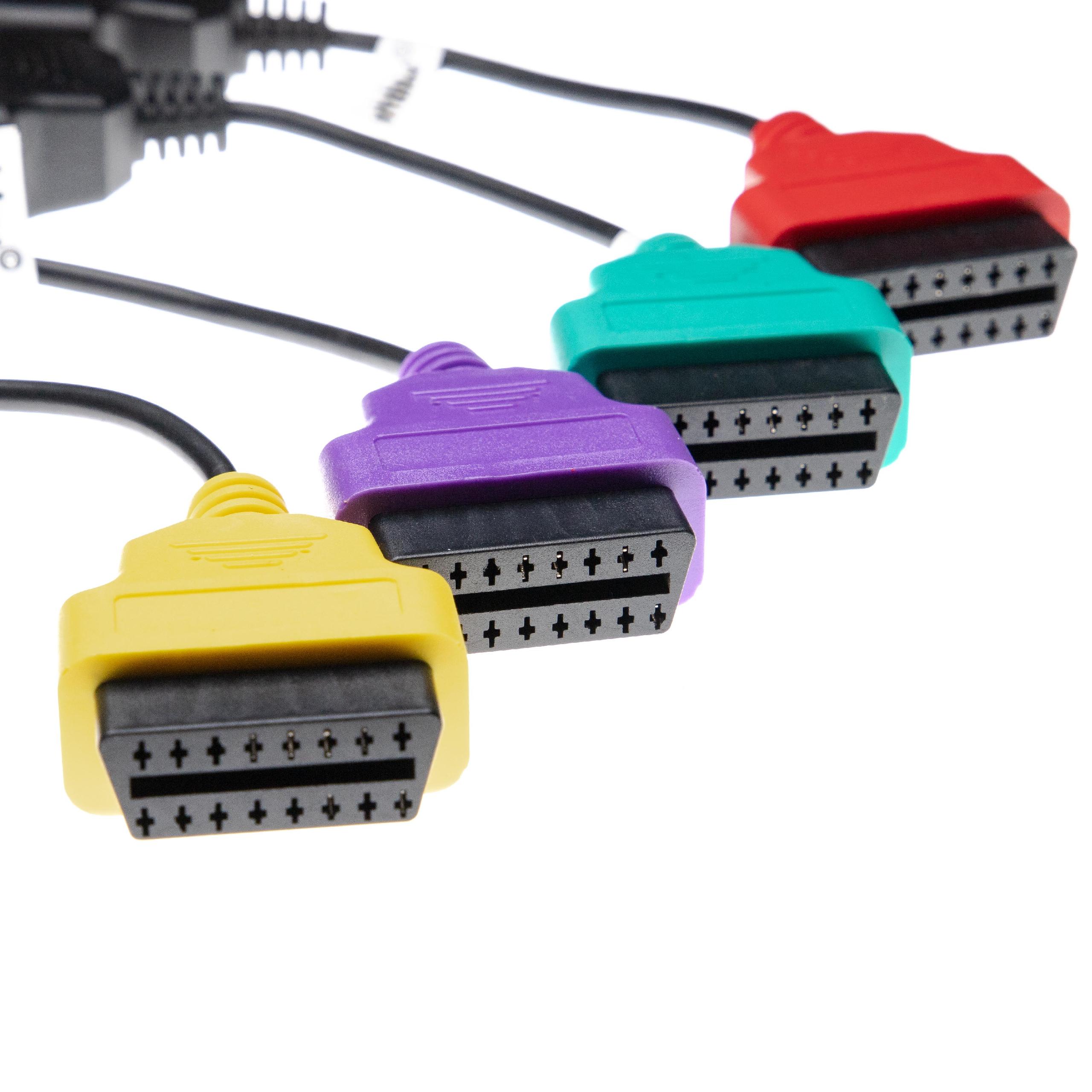 vhbw 4x OBD2 Adapter-Set 16Pin-OBD1 auf OBD2 für Alfa Romeo, Fiat, Lancia Giulietta